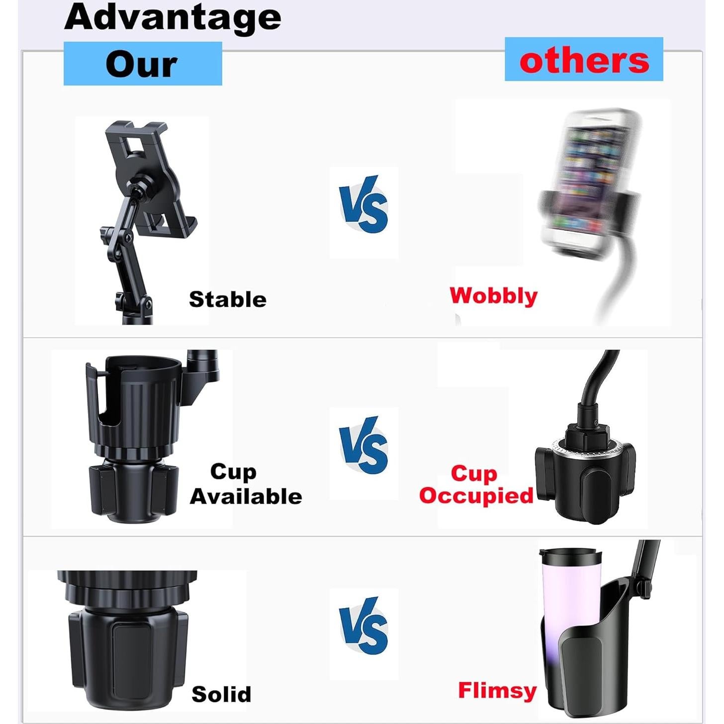 Soporte para Tablet en Portavasos Peastrex Ajustable 3-13"