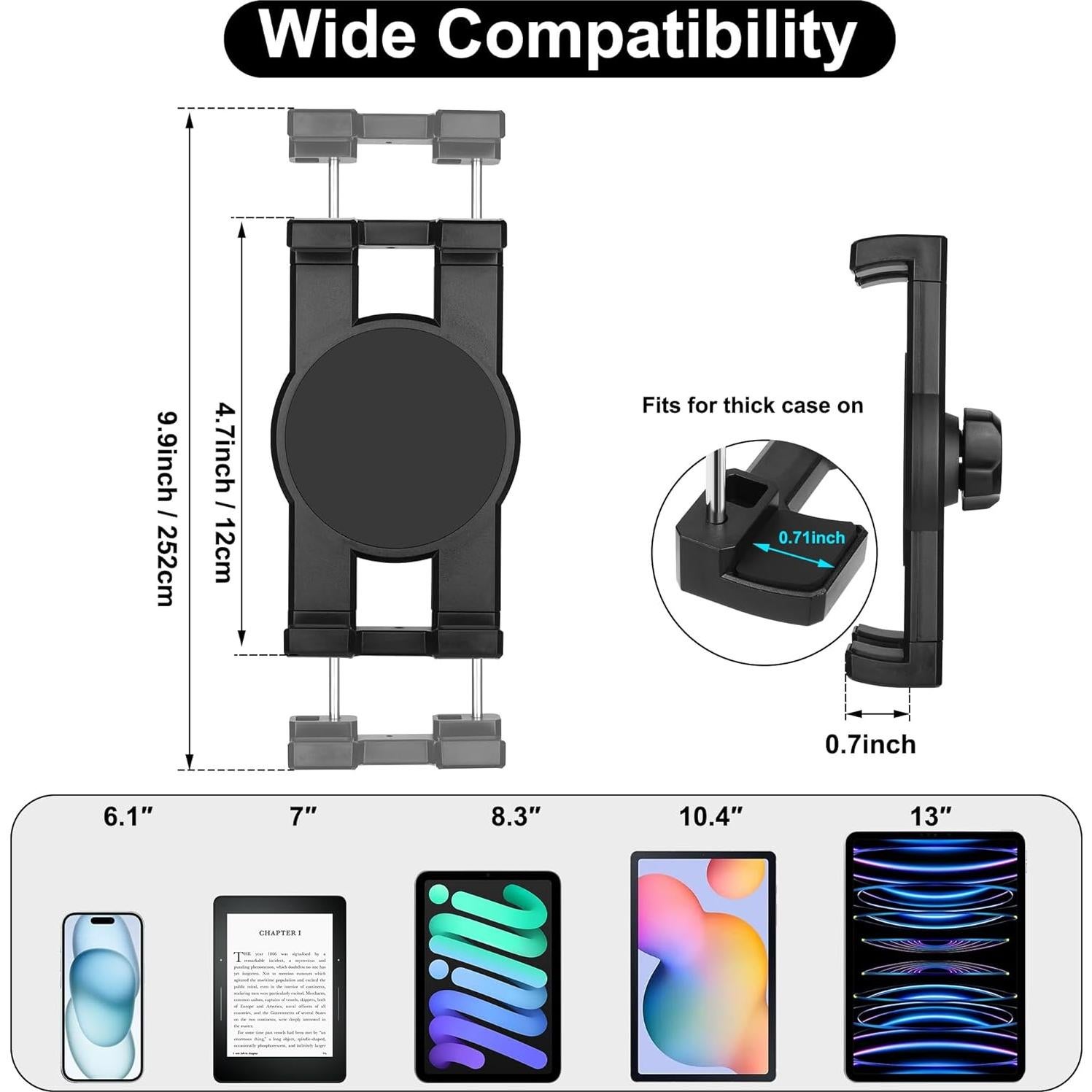 Soporte para Tablet en Portavasos Peastrex Ajustable 3-13"