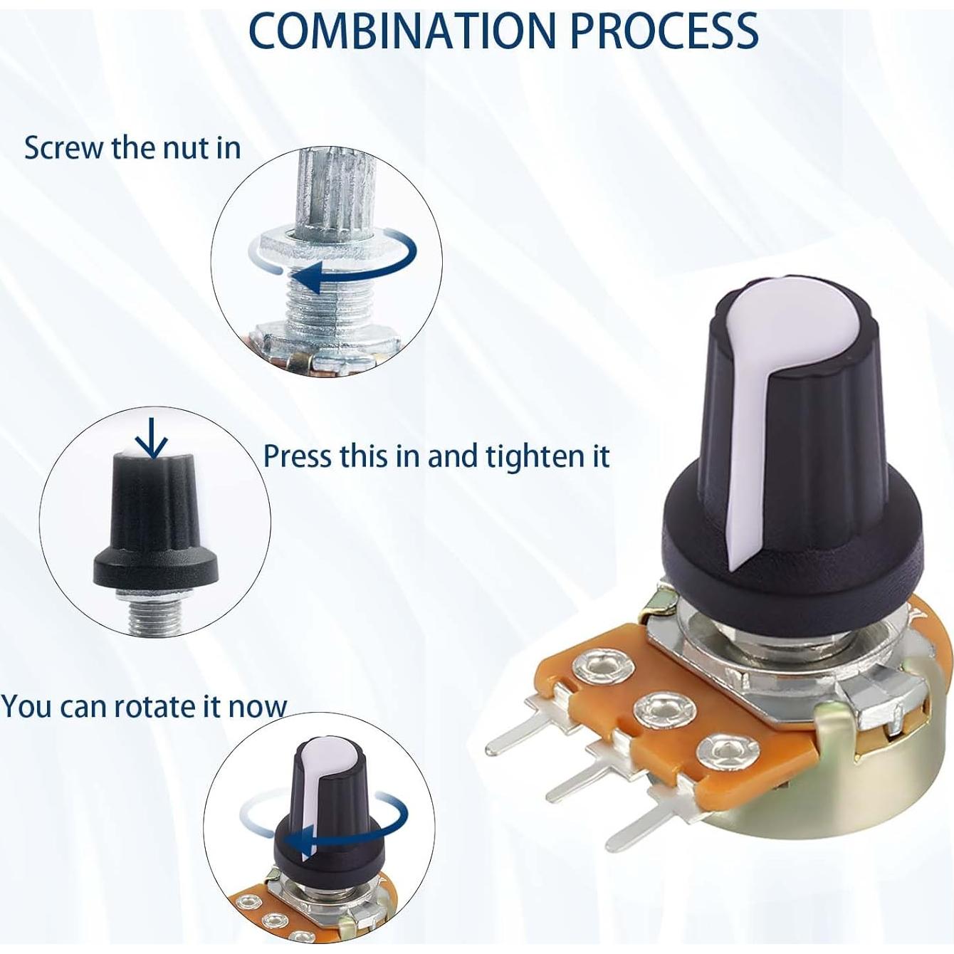 Potenciómetro Lineal 1M WH148 3 Pines Eje 15mm - 5 Pcs