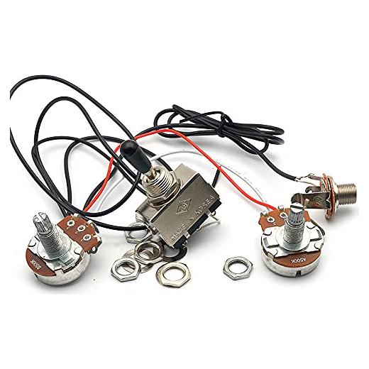 Arnés de cableado guitarra eléctrica SAPHUE 2 pastillas 500K