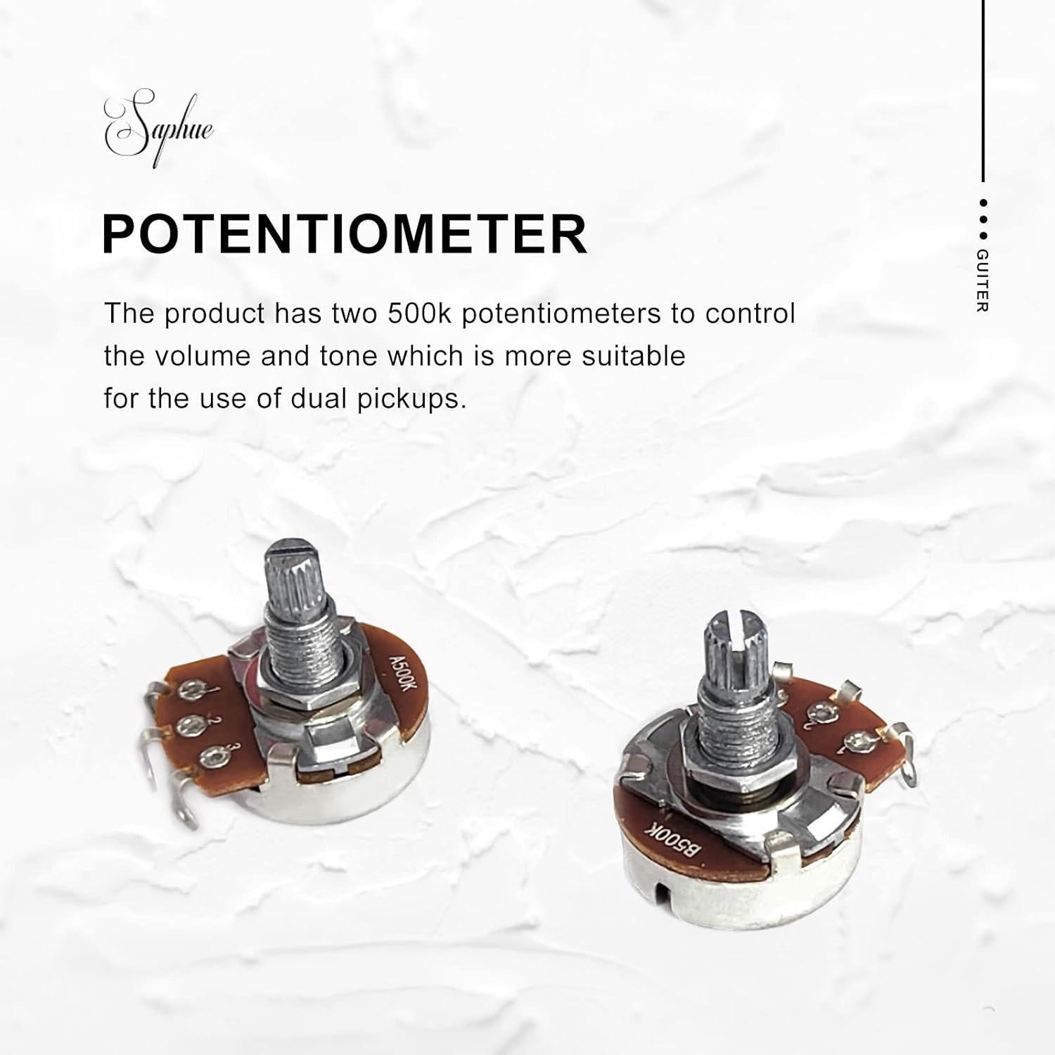 Arnés de cableado guitarra eléctrica SAPHUE 2 pastillas 500K