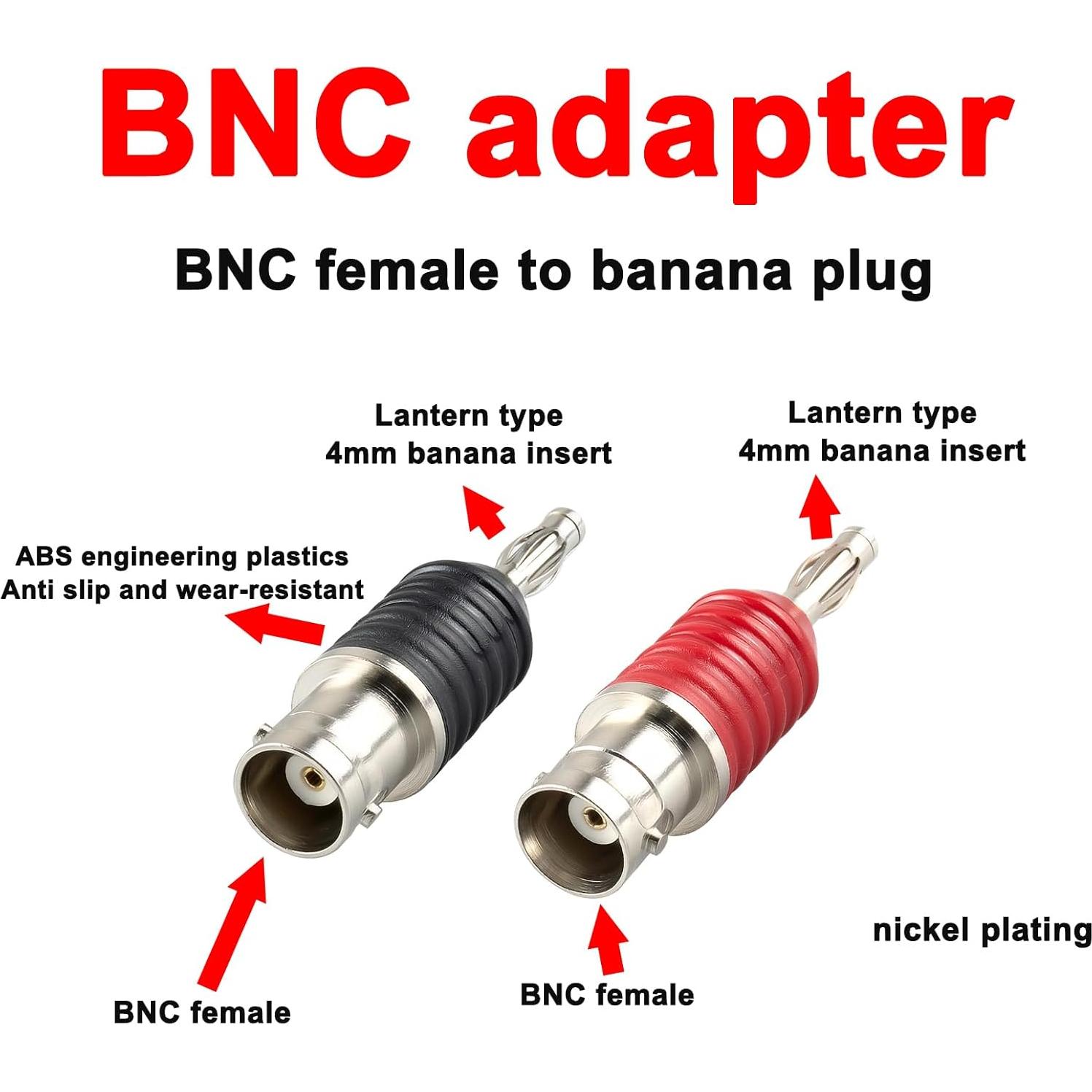 Adaptador BNC hembra a conector banana 4mm Onelinkmore - Paquete de 2