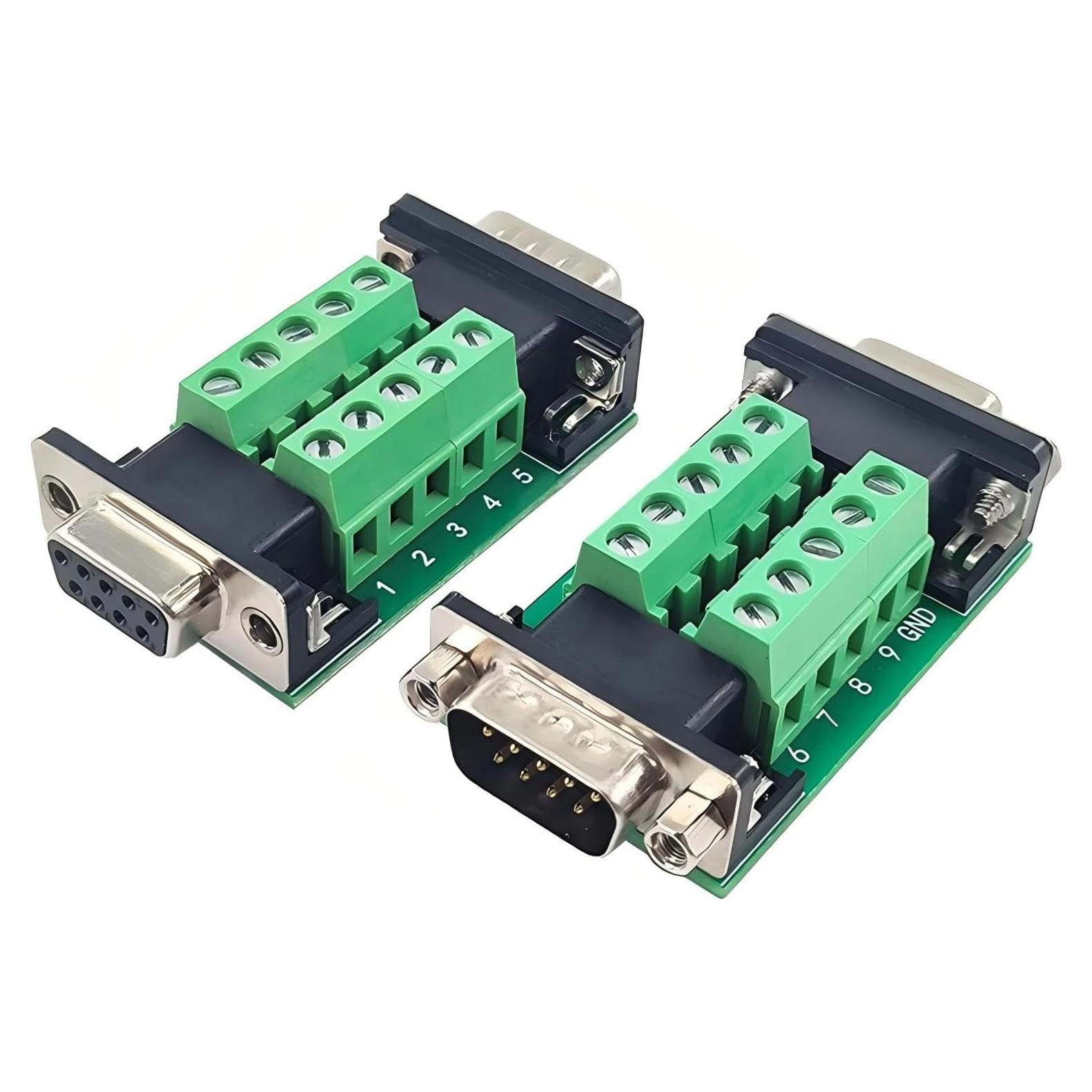 Conector DB9 hembra y macho Willwewon sin soldadura 2PCS