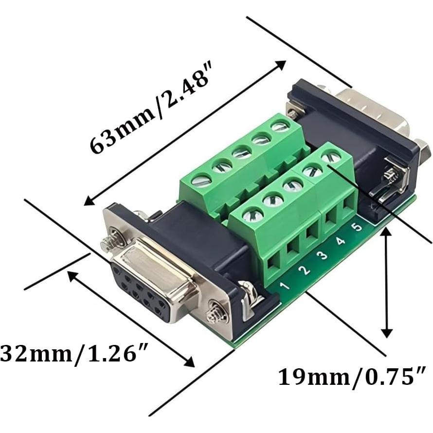 Conector DB9 hembra y macho Willwewon sin soldadura 2PCS