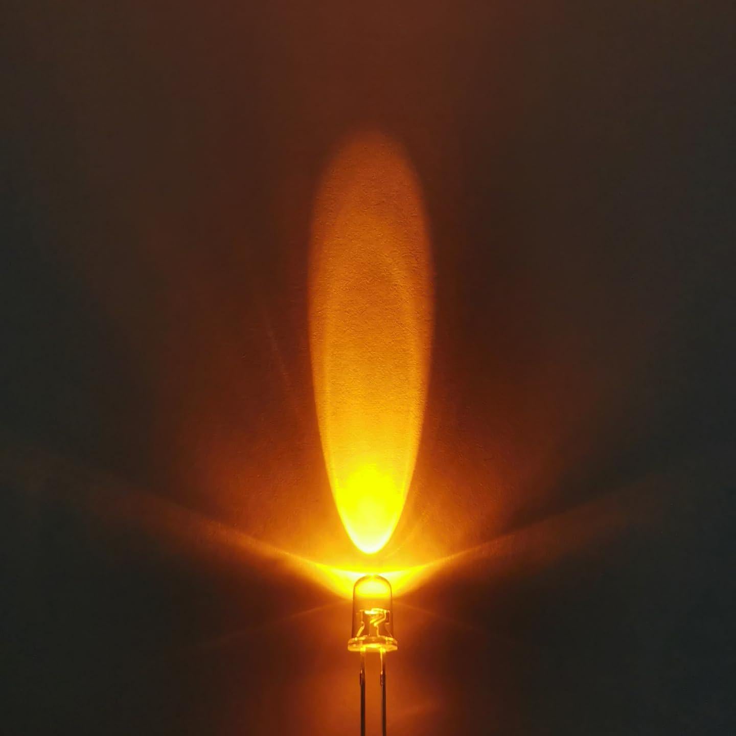 1000 Diodos LED Ámbar 5mm SINORLED para Iluminación Electrónica