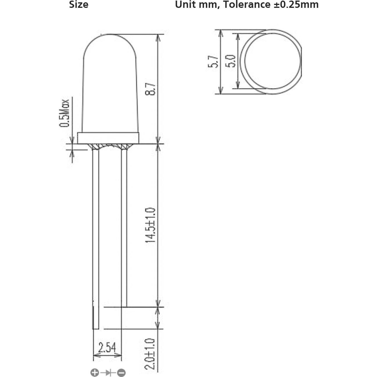 1000 Diodos LED Ámbar 5mm SINORLED para Iluminación Electrónica