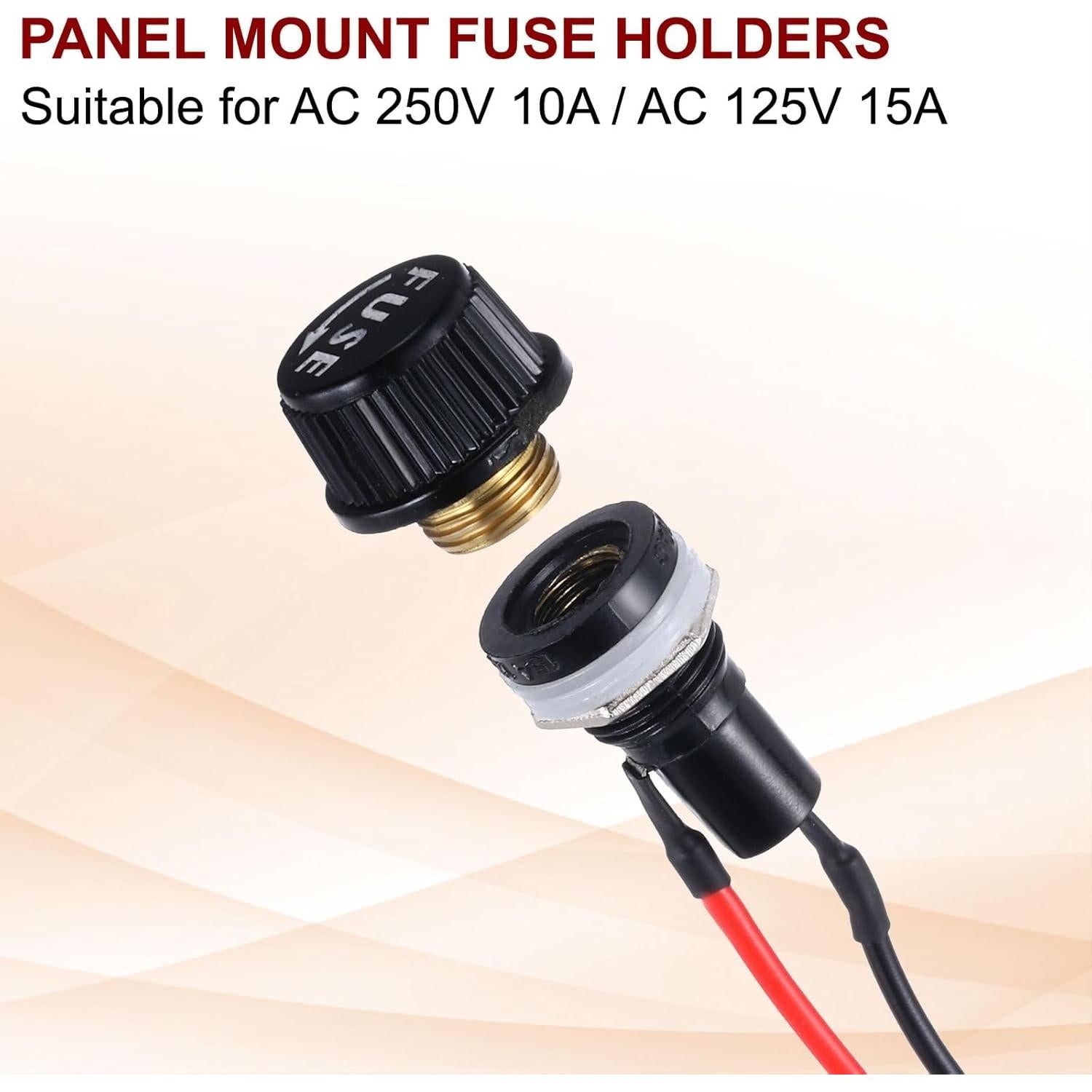 Soporte de Fusible Montado en Panel MECCANIXITY 5x20mm 5Pcs