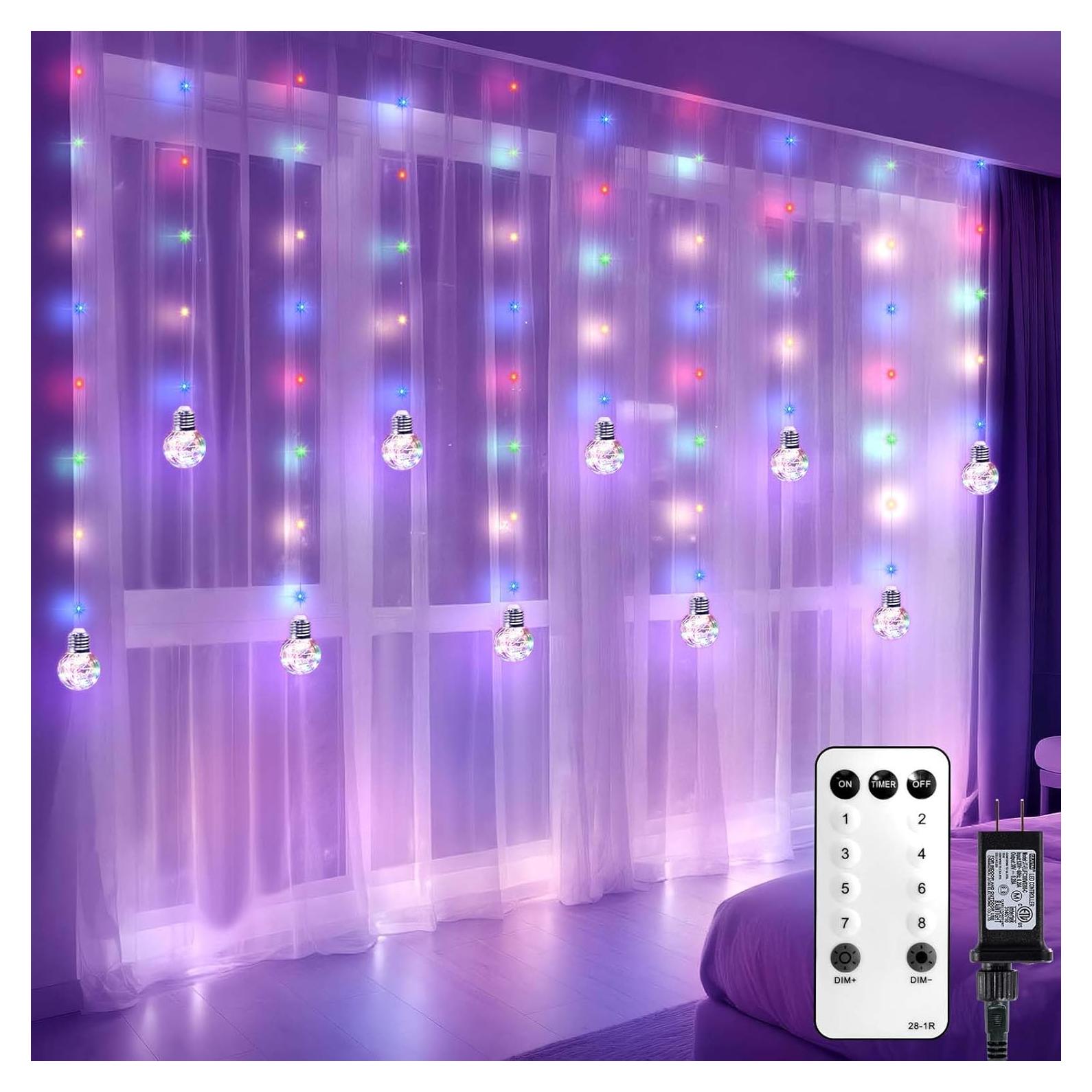 Luces de Cortina Multicolor LitHome 240 LED 3m x 90cm