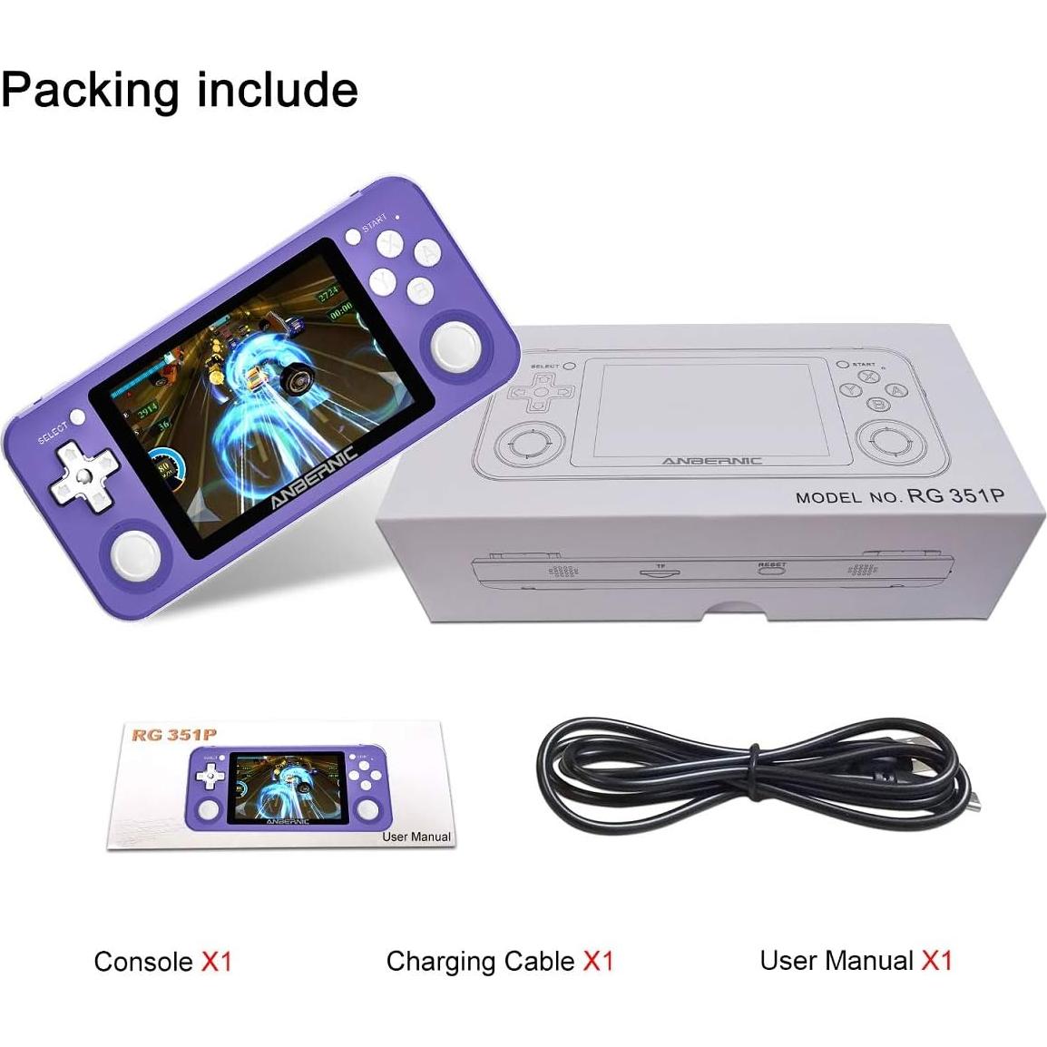 Consola de Juegos Portátil RG351P 3.5" IPS 64GB 2500 Juegos