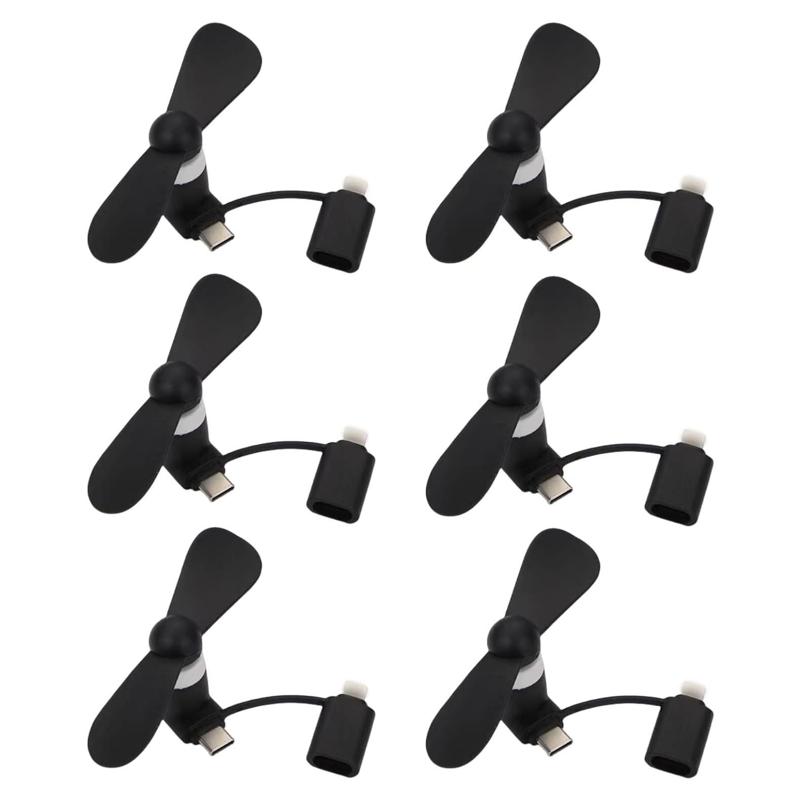 Paquete de 6 Ventiladores Mini USB YUNLOVXEE para iPhone y Android