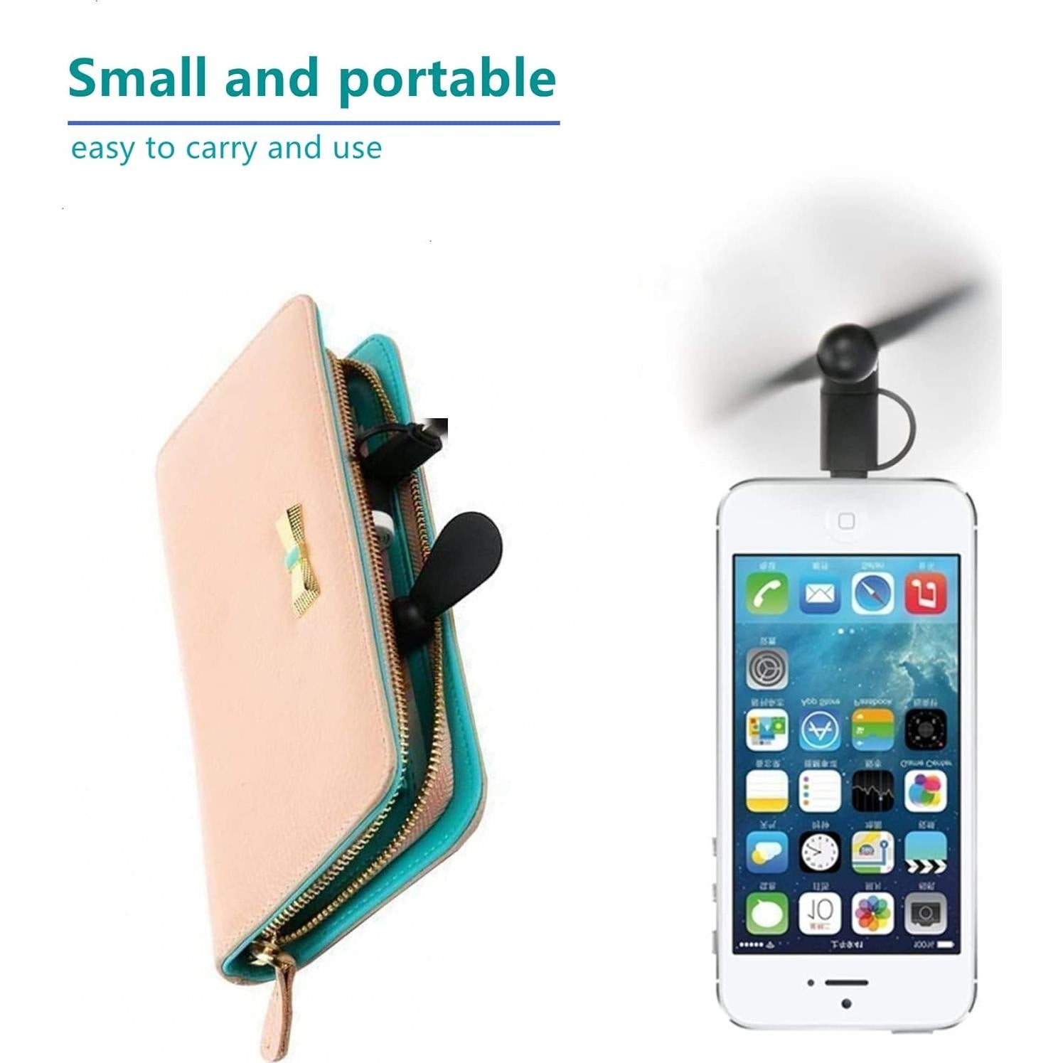 Paquete de 6 Ventiladores Mini USB YUNLOVXEE para iPhone y Android