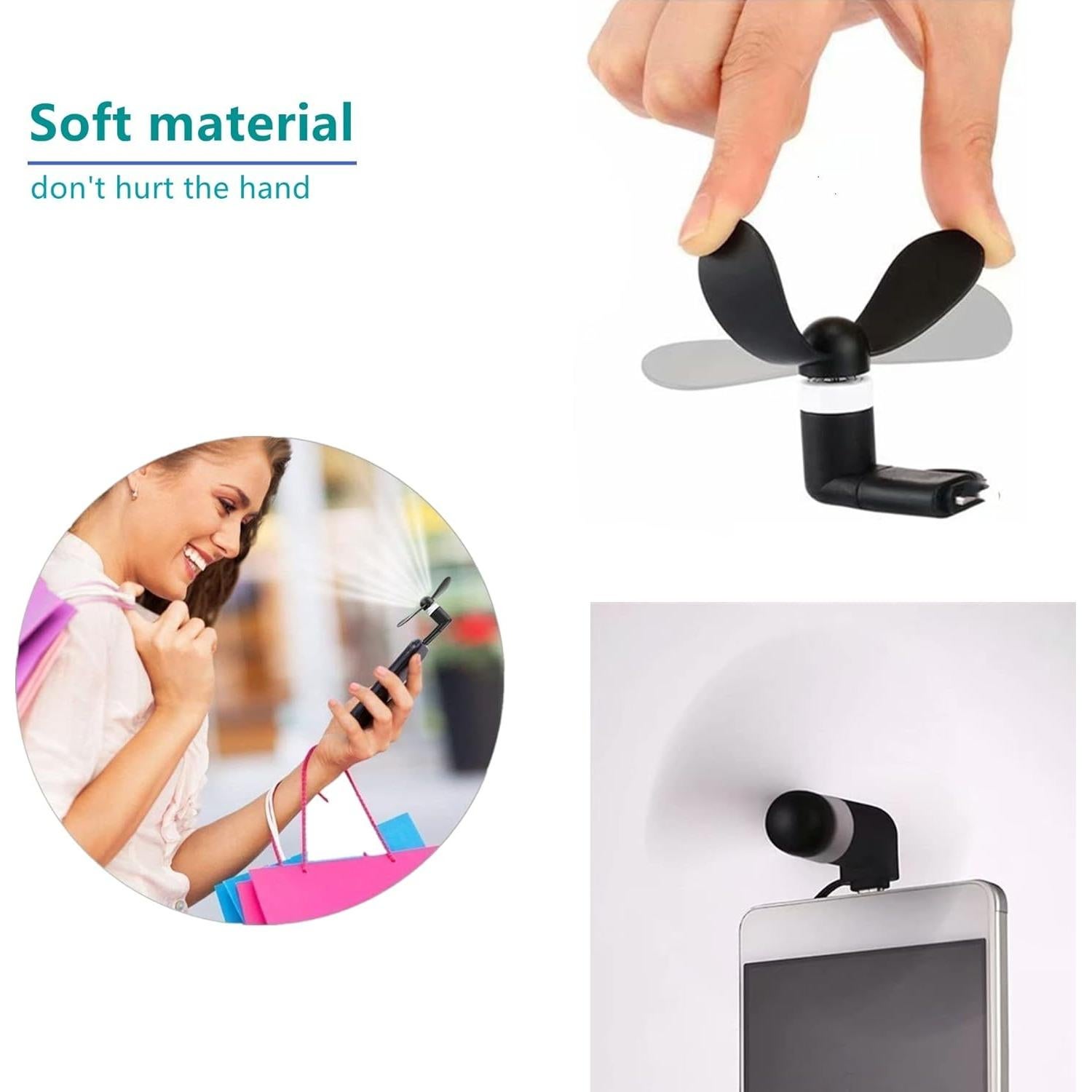 Paquete de 6 Ventiladores Mini USB YUNLOVXEE para iPhone y Android