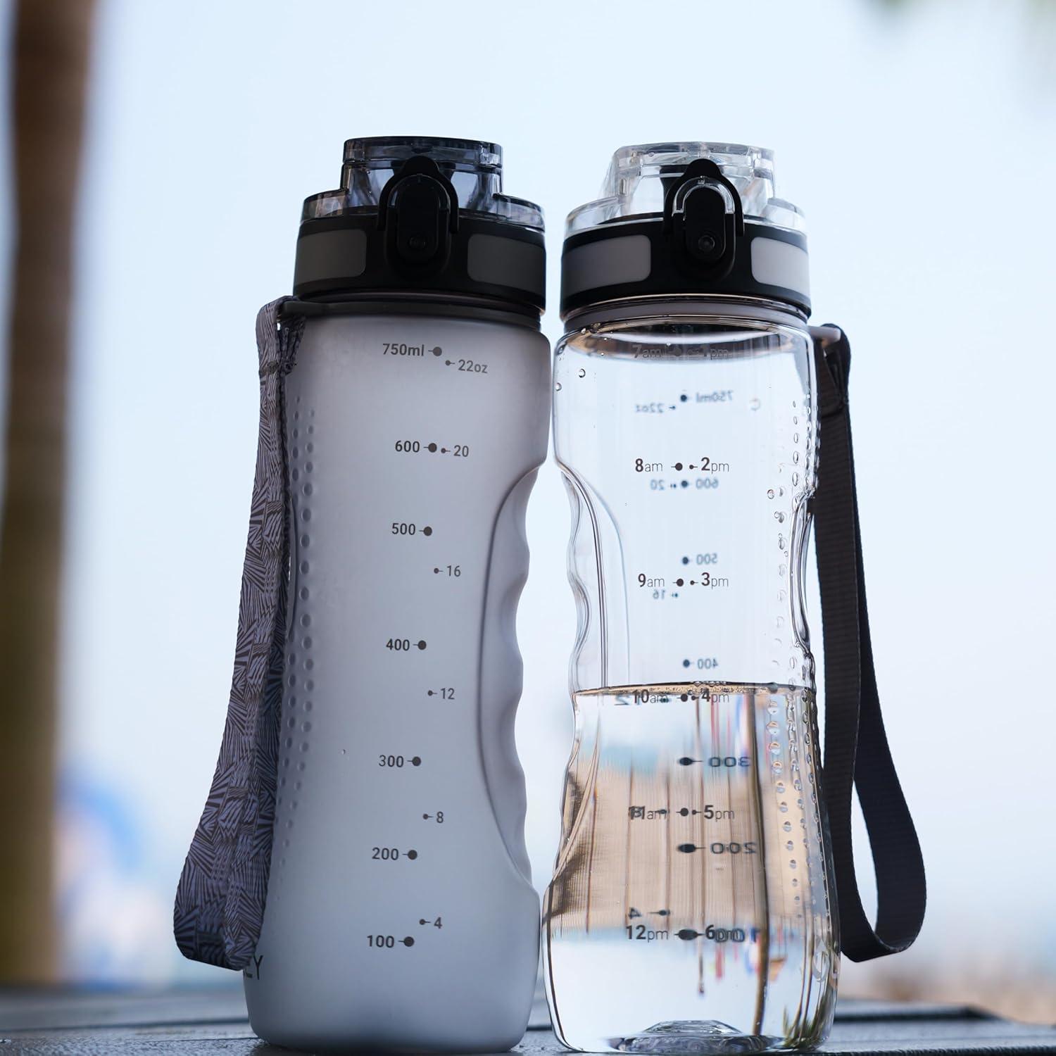 Botella de Agua Motivacional OLDLEY 25 oz Tritan Transparente