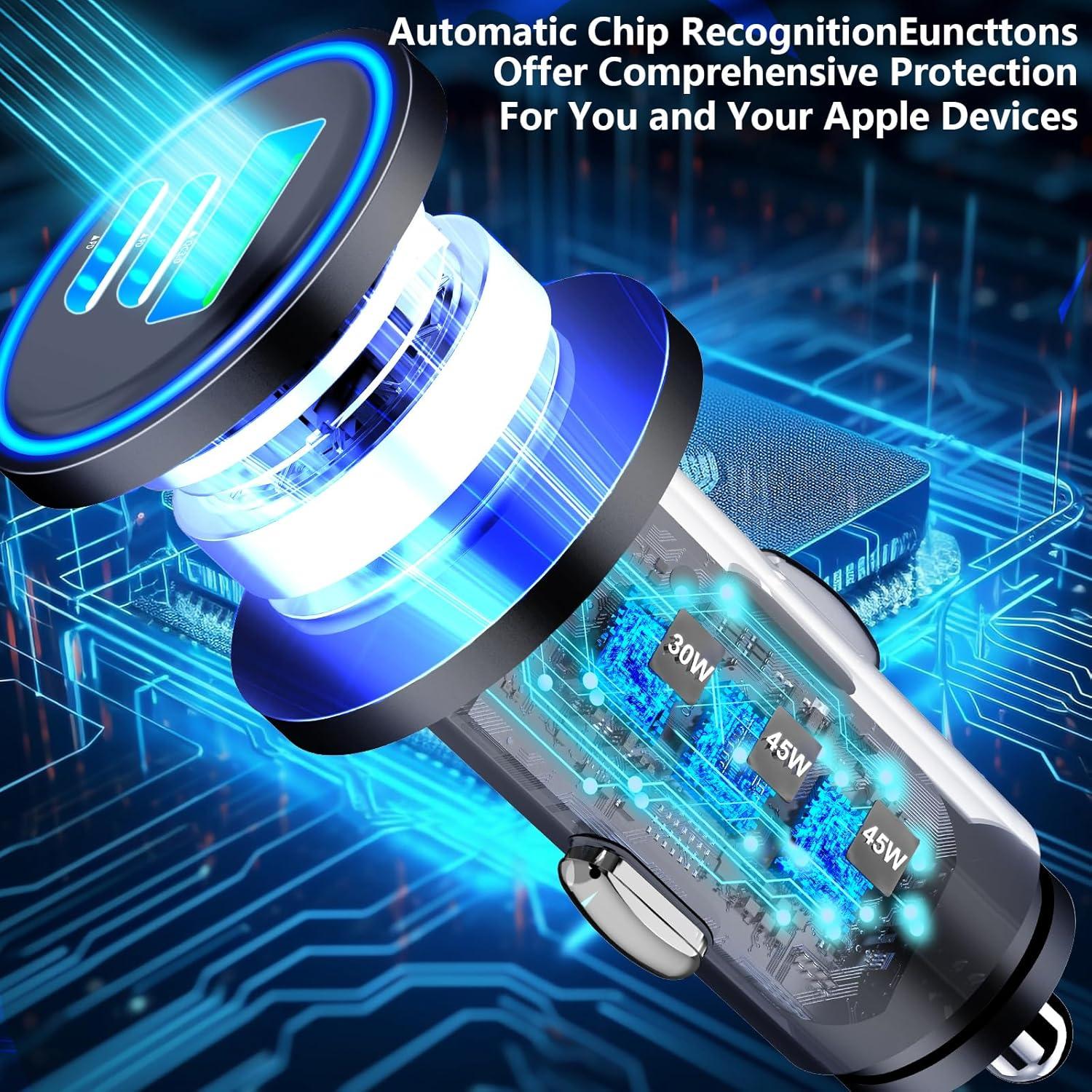 Cargador Rápido de Auto Rombica 67W 3 Puertos USB-C y USB-A