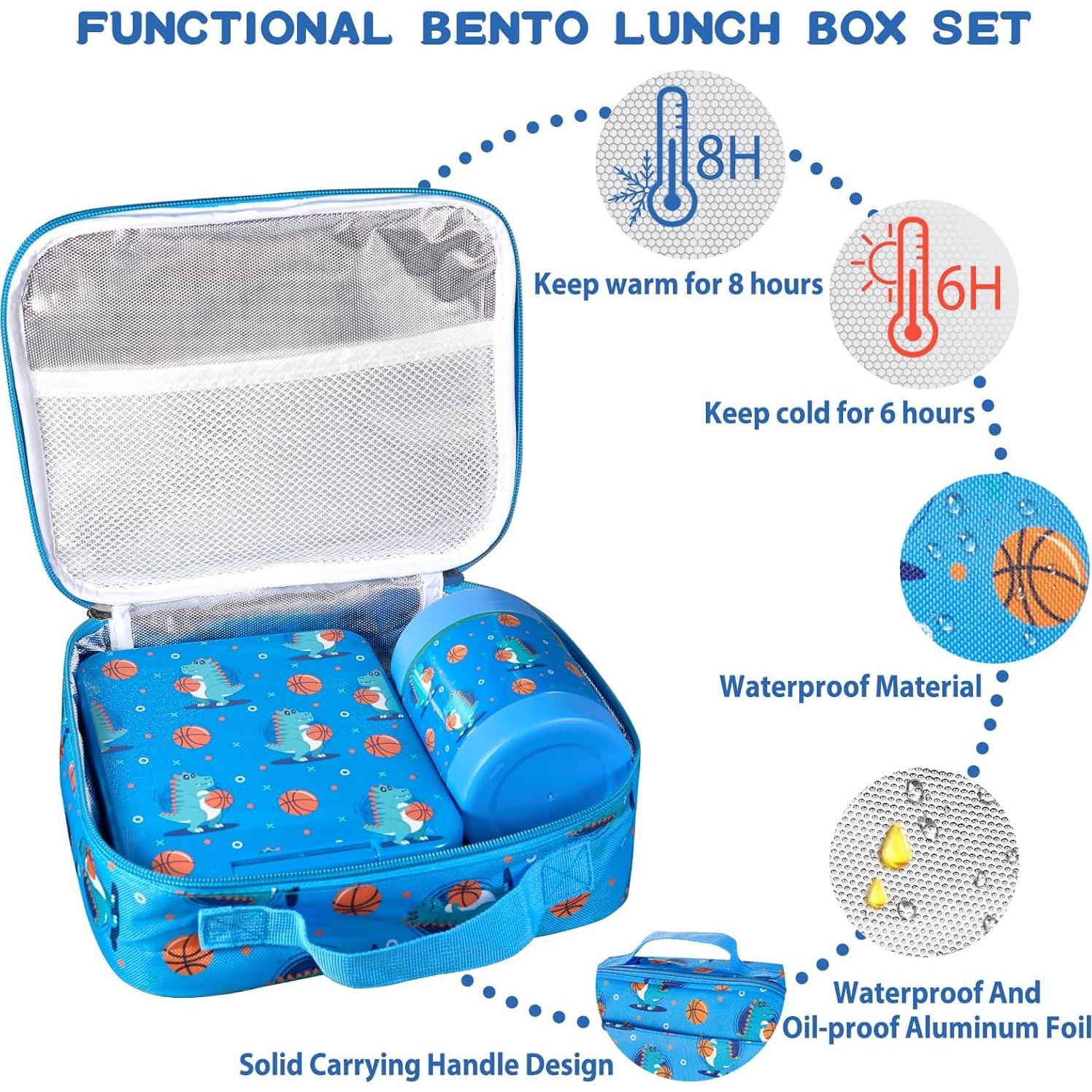 Juego de Caja de Almuerzo Bento Howeemo con Termo 300ml