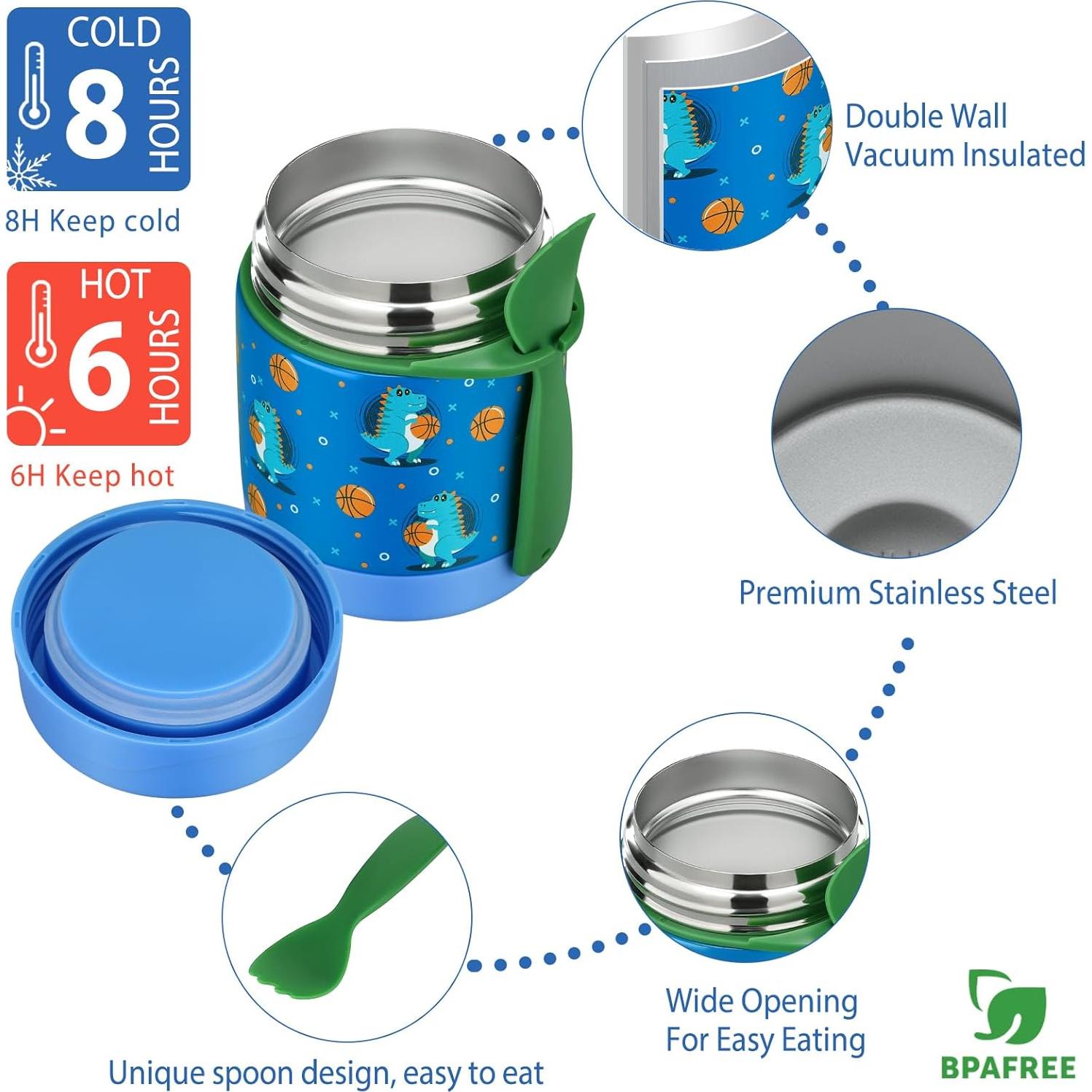 Juego de Caja de Almuerzo Bento Howeemo con Termo 300ml