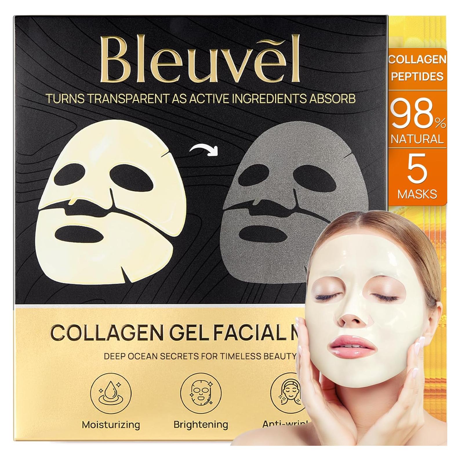 Mascarilla Facial de Colágeno Bleuvél 30g x 5ea Hidratante
