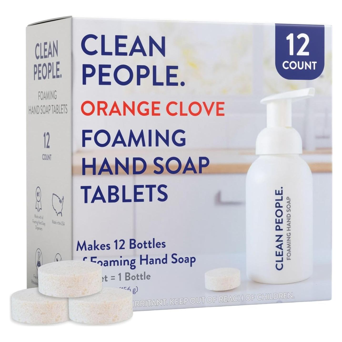 Tabletas de Jabón Espumoso The Clean People Clavo de Naranja - 12 Unidades