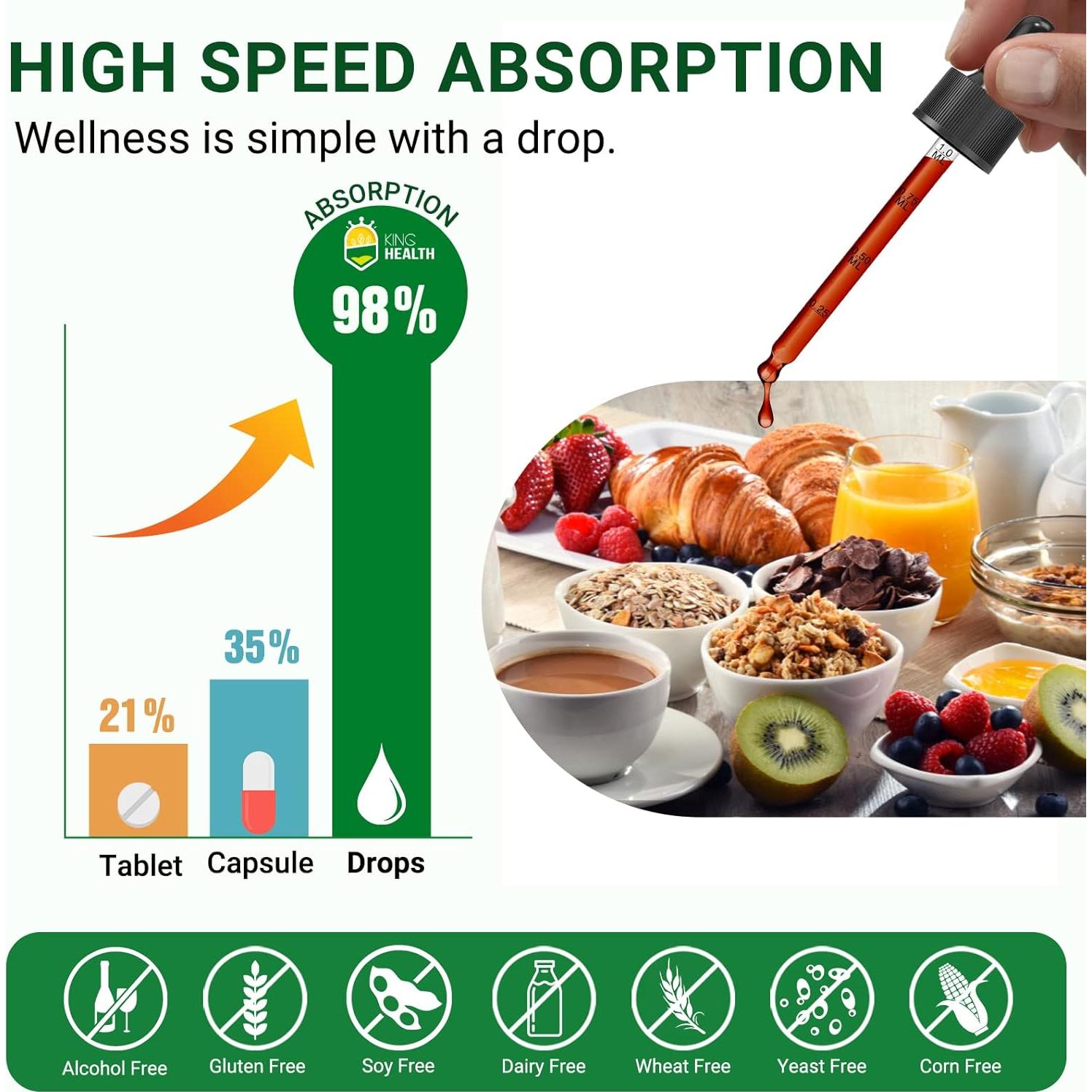 Tintura de Milenrama Orgánica KingHealth 29.57 ml Vegana