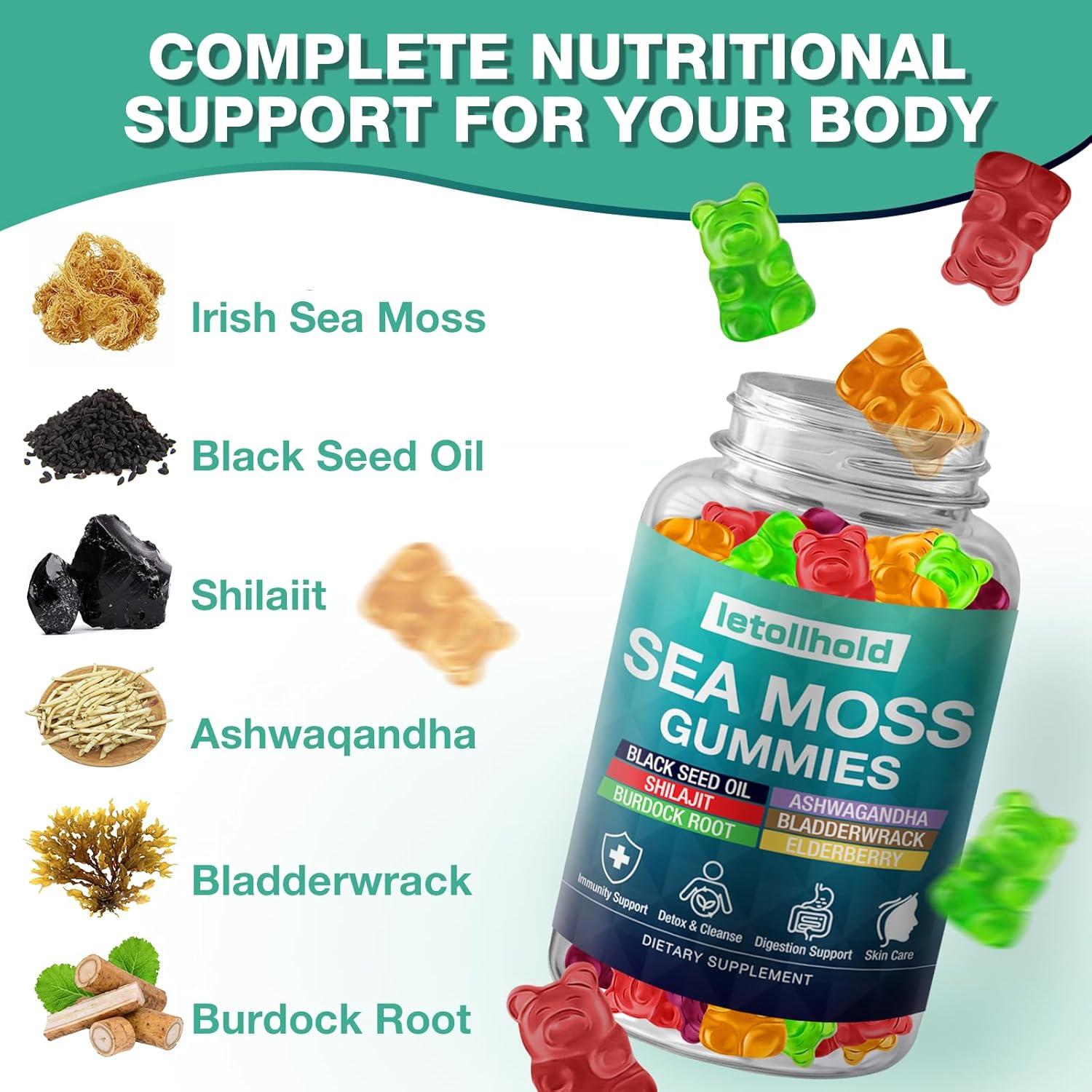 Gomitas de Musgo Marino Letollhold 60 Unidades Veganas con Ashwagandha