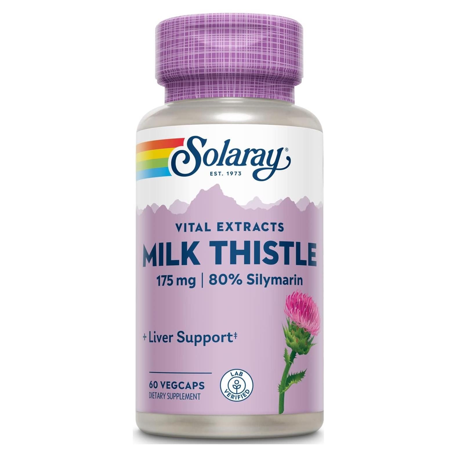 Extracto de Semilla de Cardo Lechoso Solaray 175mg 60 Cápsulas