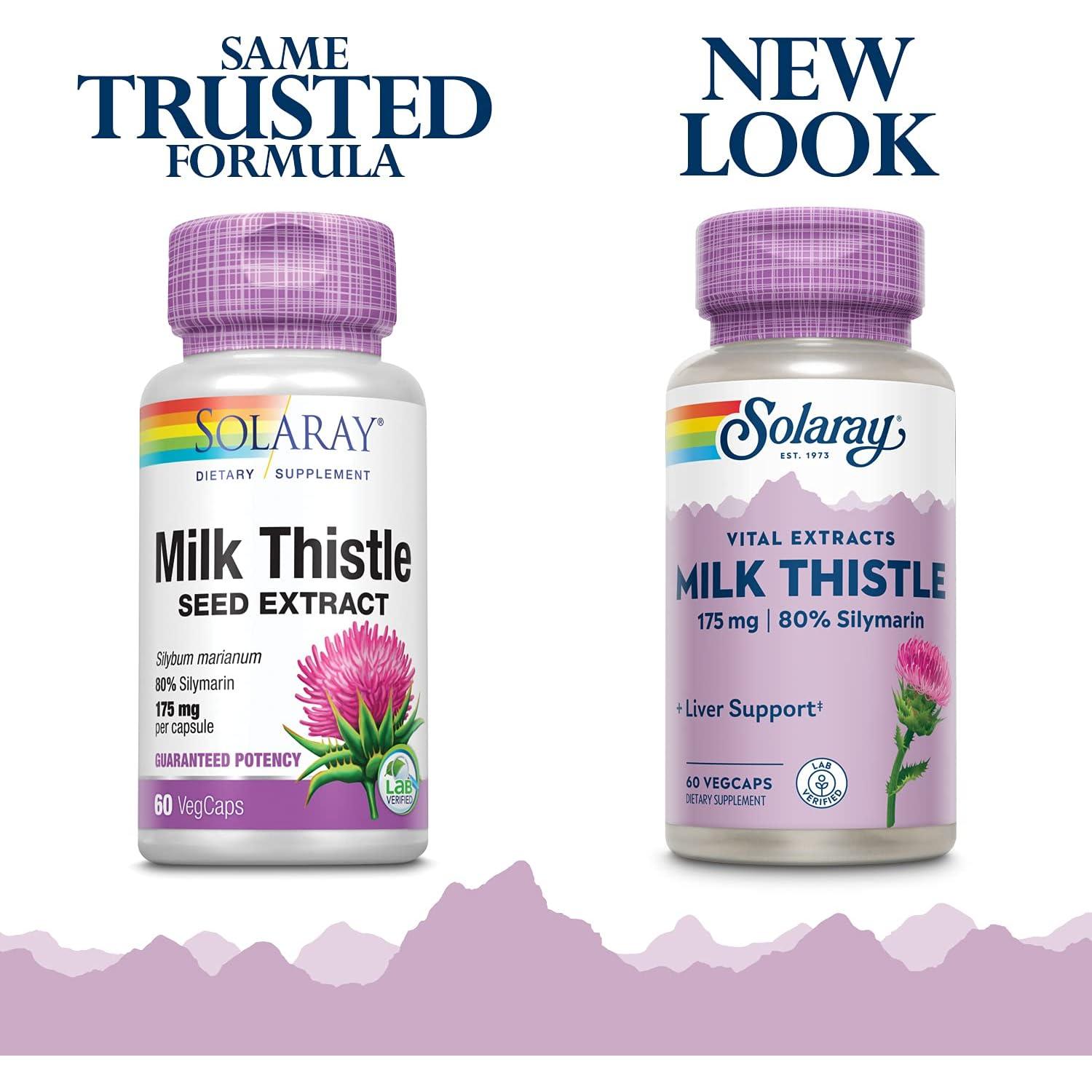 Extracto de Semilla de Cardo Lechoso Solaray 175mg 60 Cápsulas