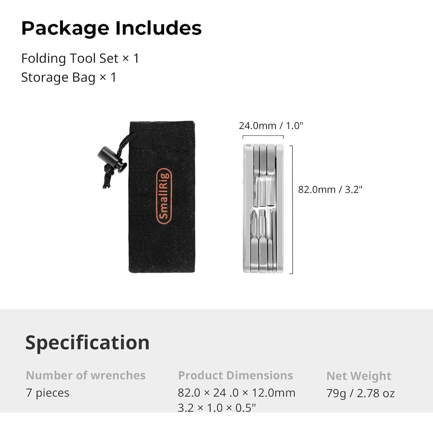 Juego de Herramientas Plegable SmallRig 7 en 1 Plata