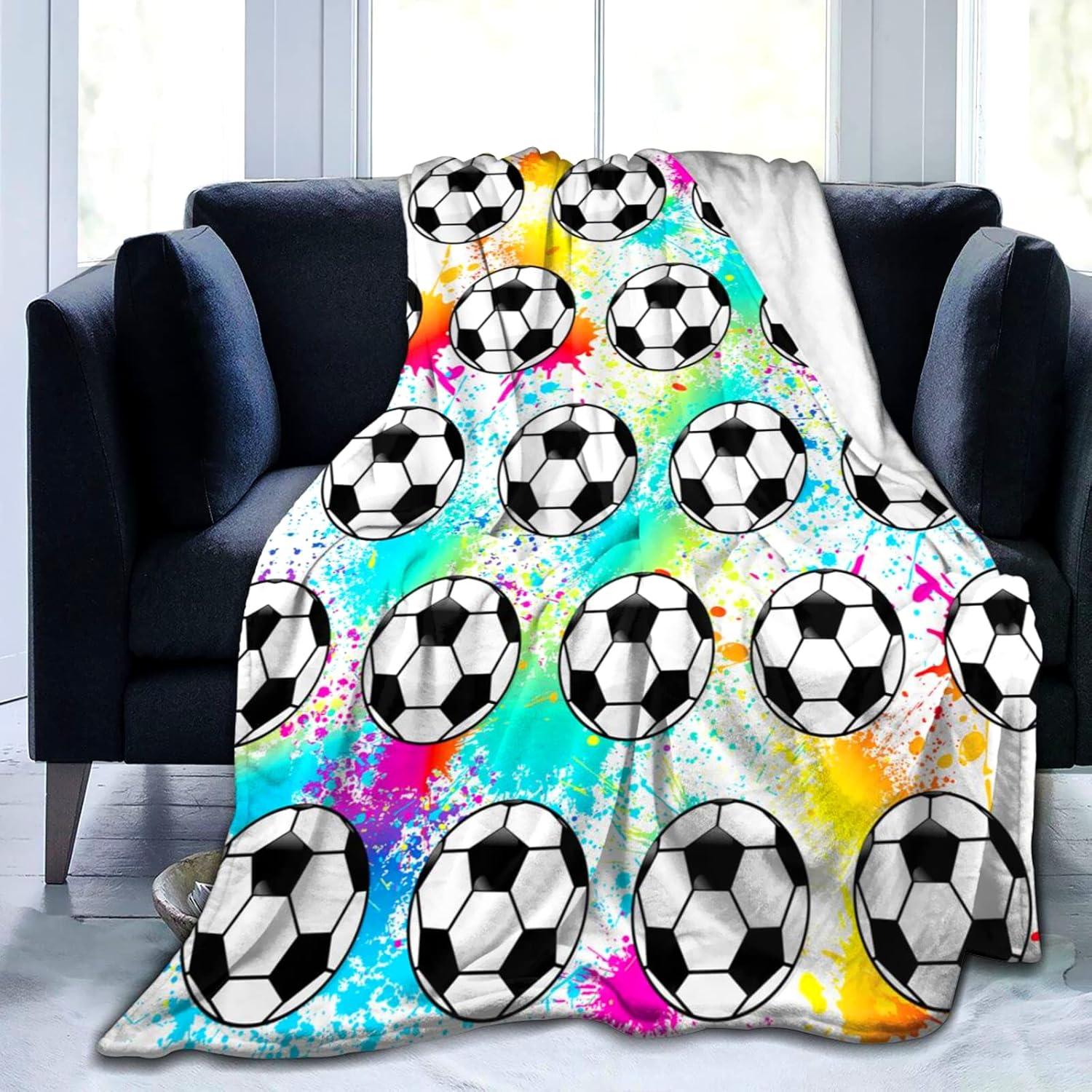 Manta Lanzar de Fútbol EQWQV 127x102 cm Suave y Ligera