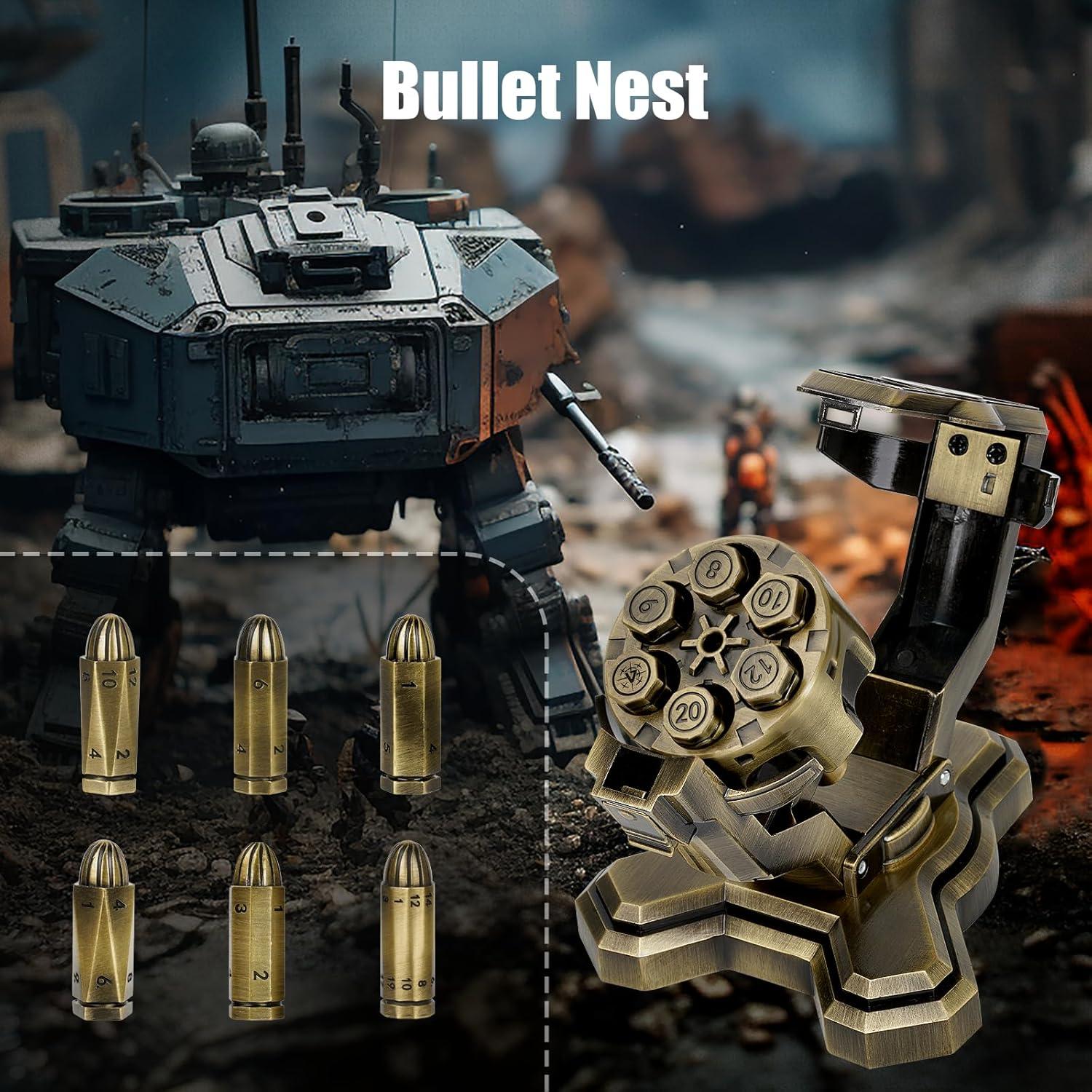 Conjunto de Dados de Revólver WFIGHT - 6 Dados de Zinc en Estuche