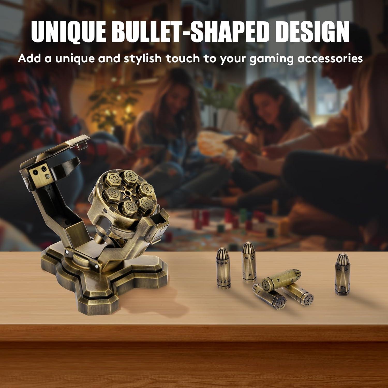 Conjunto de Dados de Revólver WFIGHT - 6 Dados de Zinc en Estuche