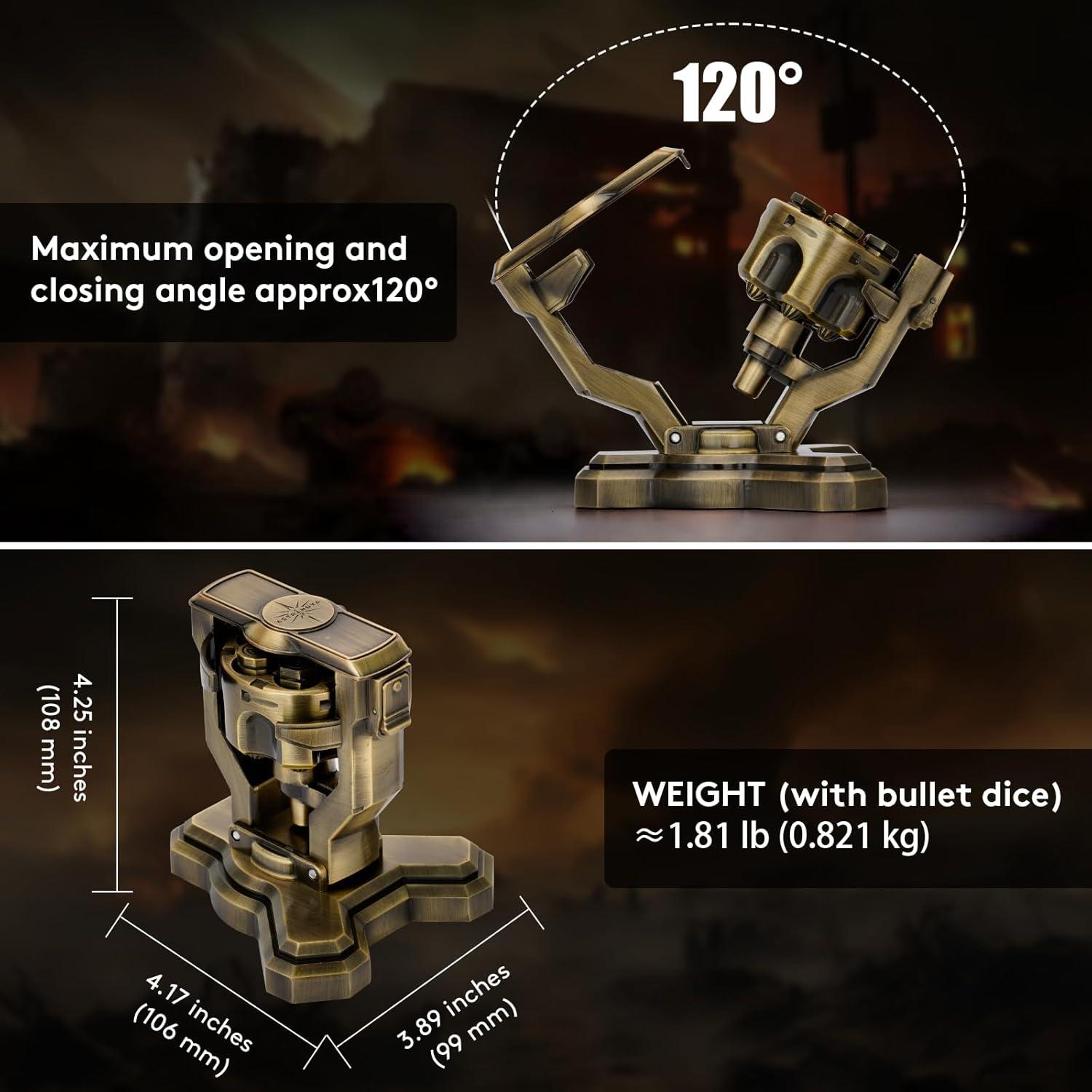 Conjunto de Dados de Revólver WFIGHT - 6 Dados de Zinc en Estuche