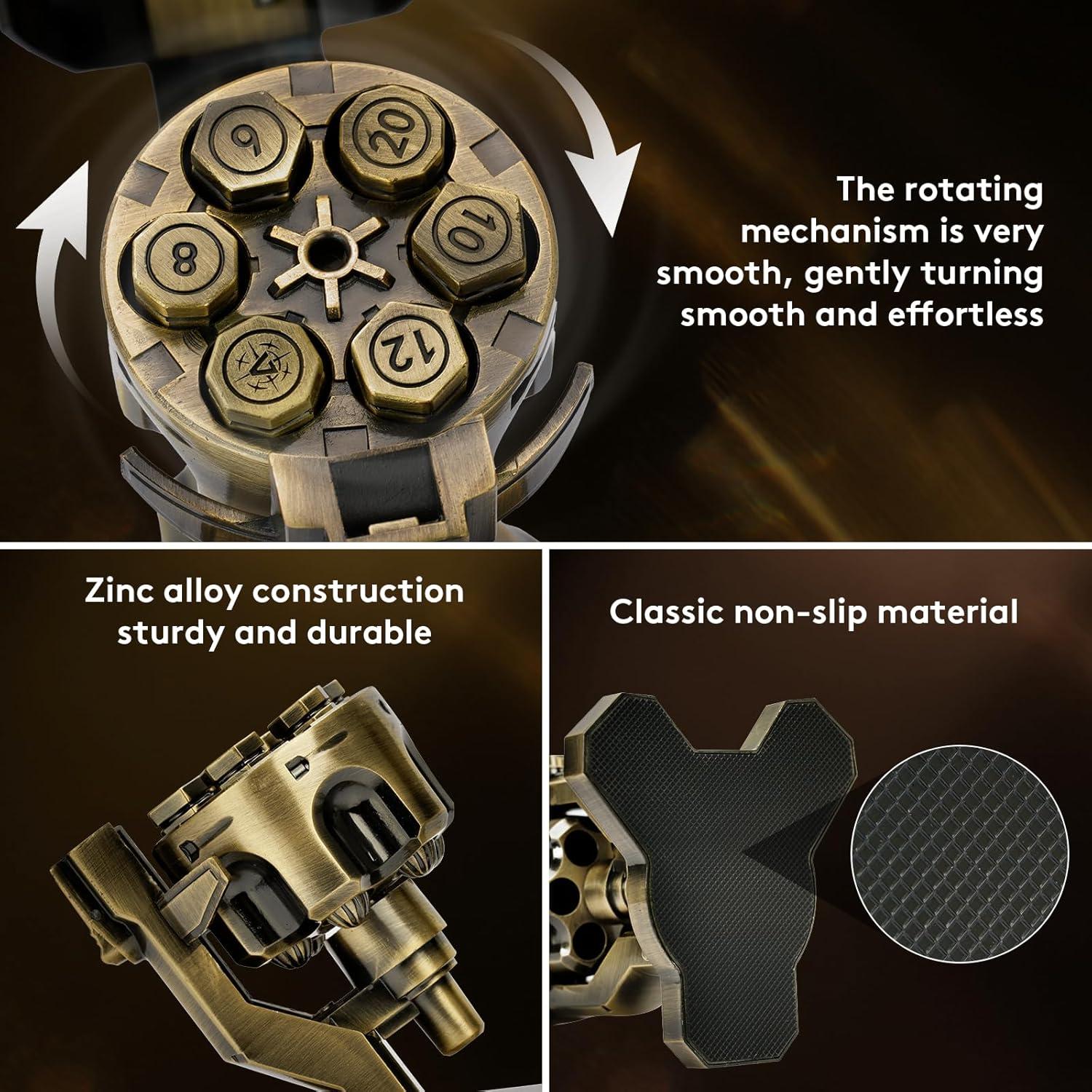 Conjunto de Dados de Revólver WFIGHT - 6 Dados de Zinc en Estuche