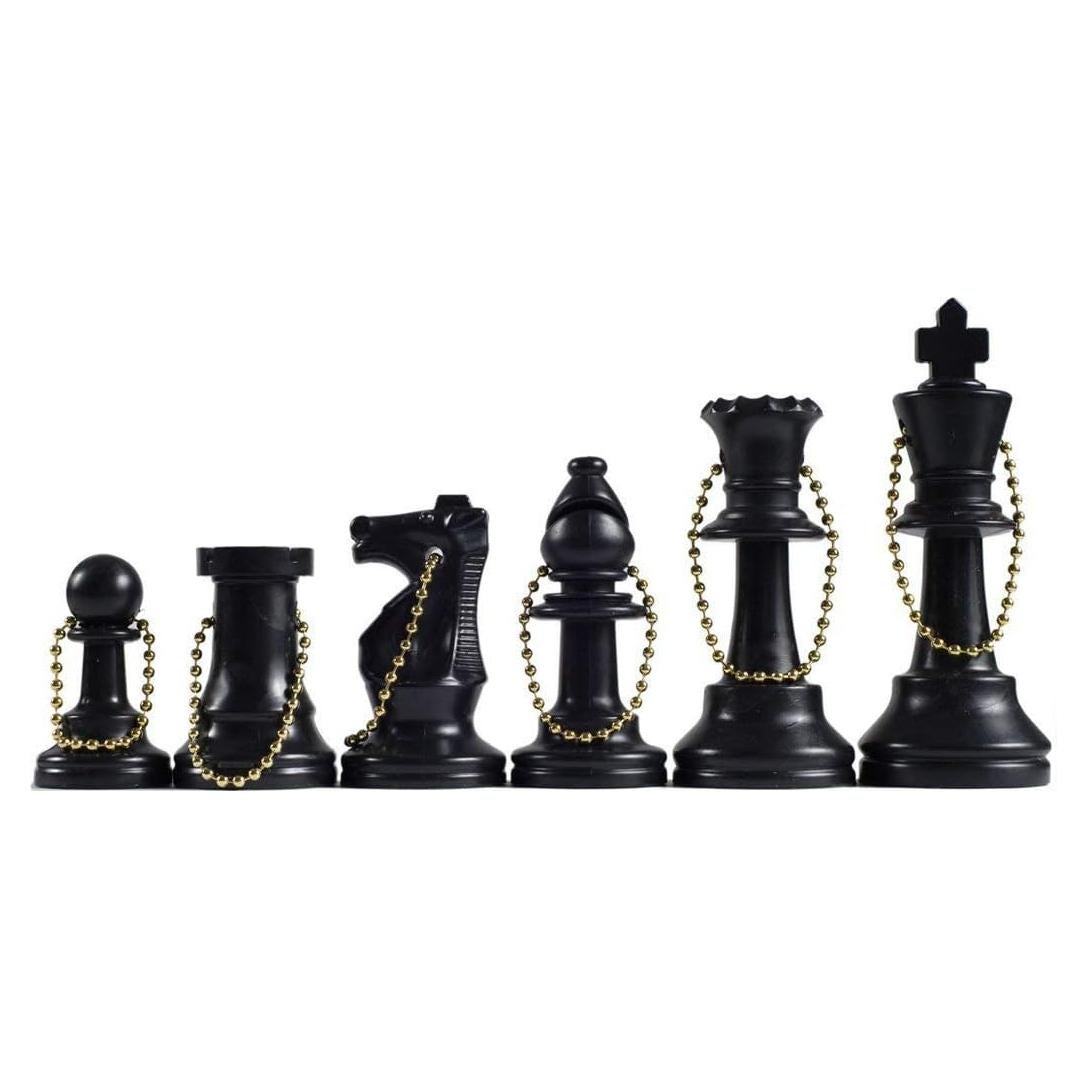 Conjunto de Ajedrez en Llavero WE Games - 17 Piezas Plástico Negro