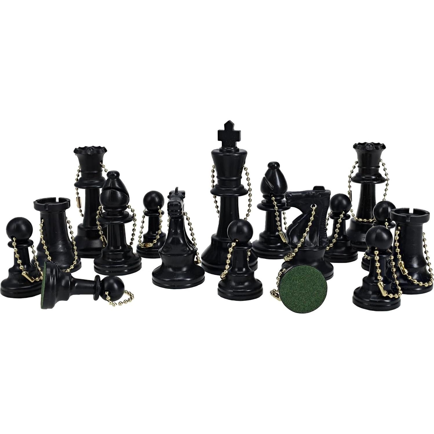 Conjunto de Ajedrez en Llavero WE Games - 17 Piezas Plástico Negro