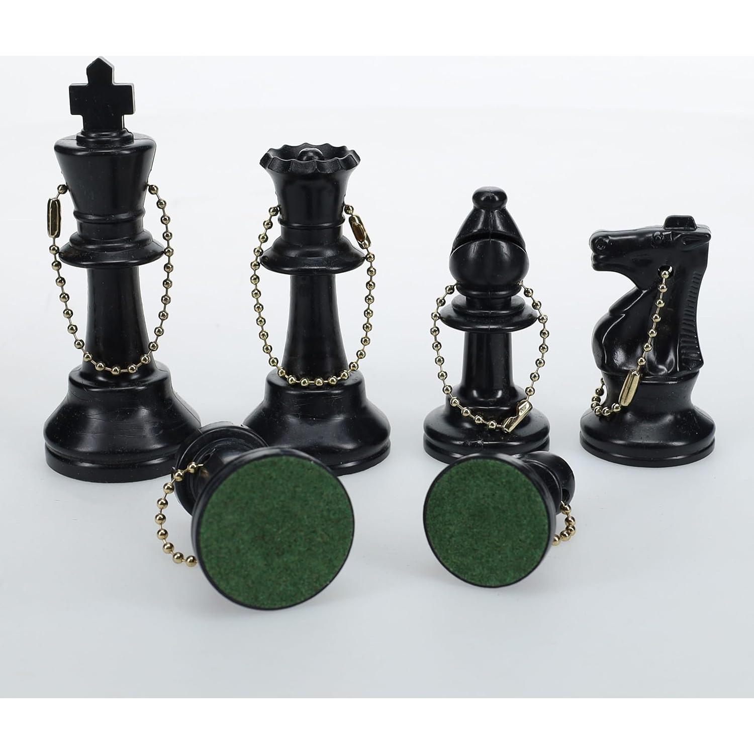 Conjunto de Ajedrez en Llavero WE Games - 17 Piezas Plástico Negro