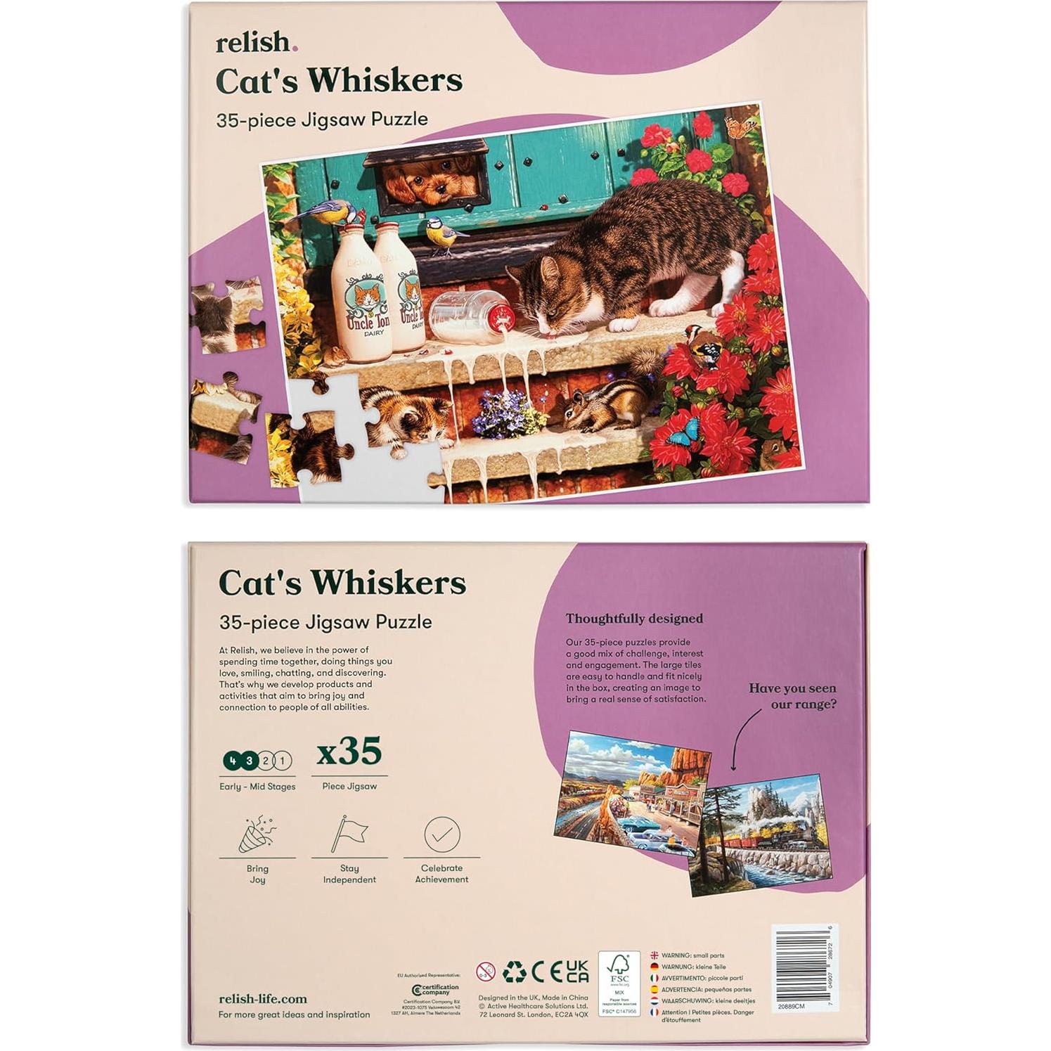 Rompecabezas Grande Relish 35 Piezas Bigotes de Gato