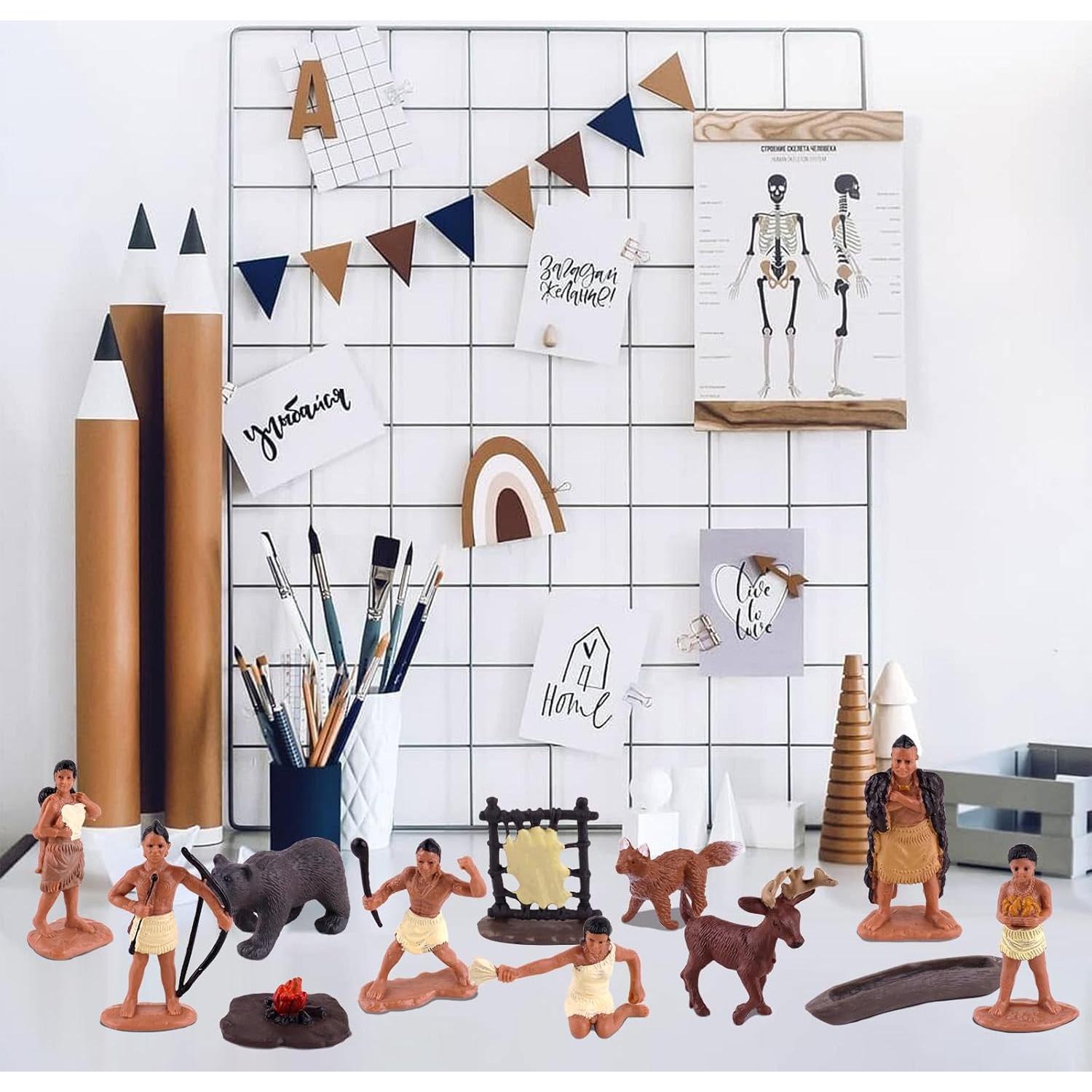 Conjunto de Figuras Nativas Americanas 12 Pcs - Juguetes Educativos