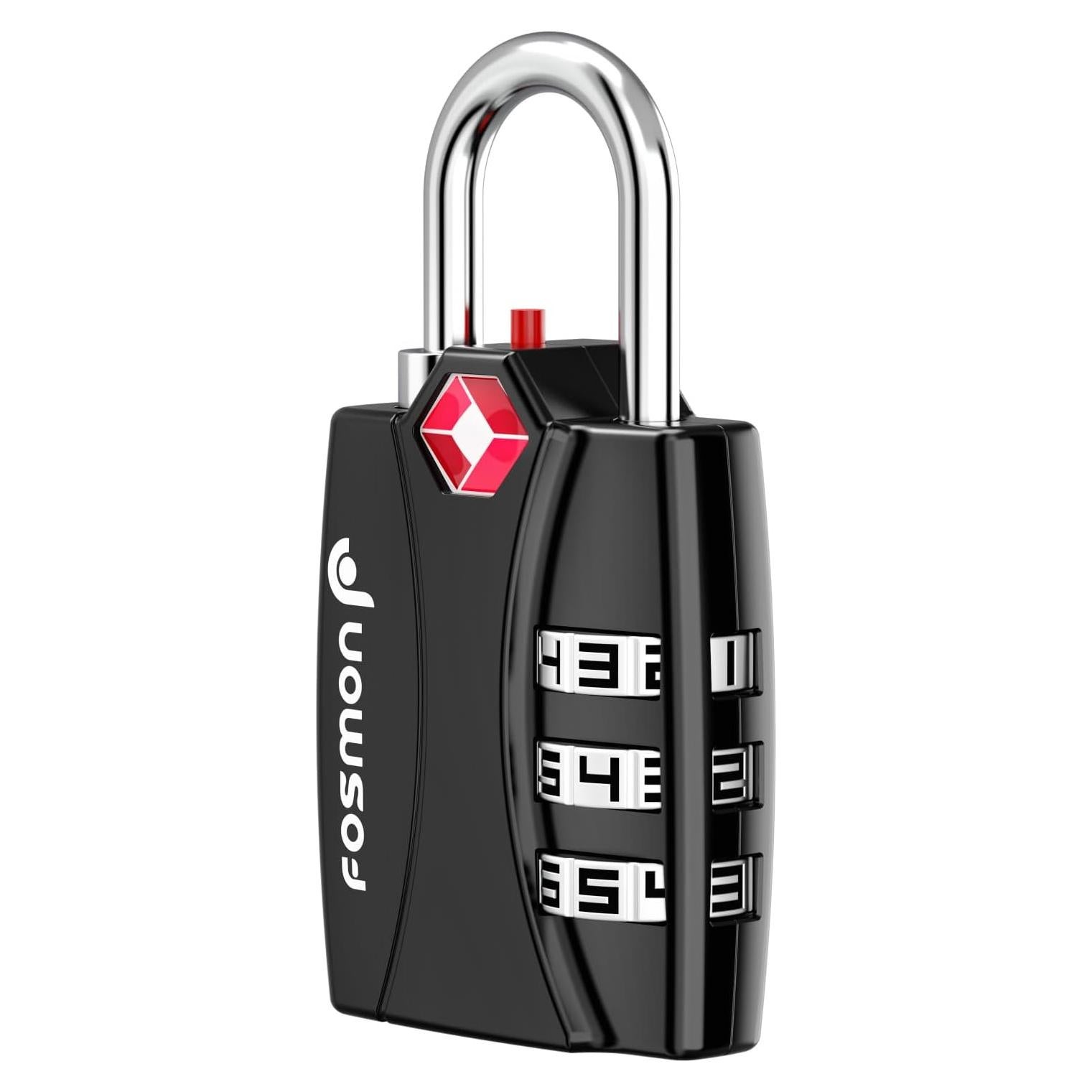 Candado de Equipaje TSA Fosmon 3 Dígitos Aleación Negro