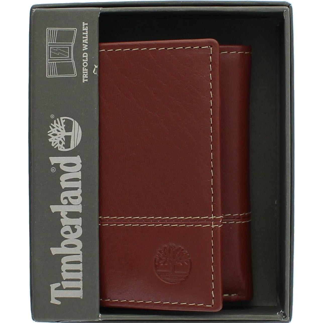 Billetera Trifold de Cuero Genuino Timberland con Bloqueo RFID
