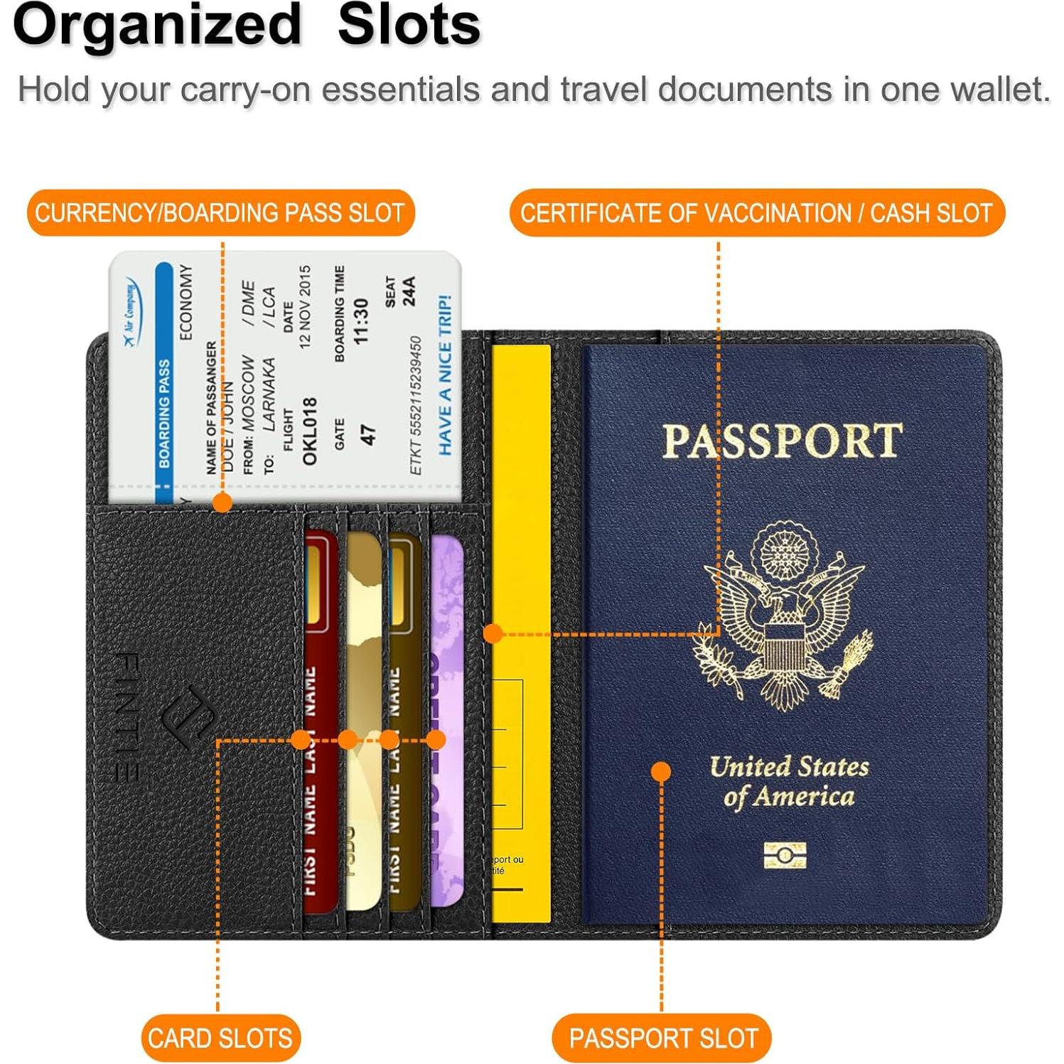 Portafolio de Pasaporte Fintie APPA Slim con Bloqueo RFID
