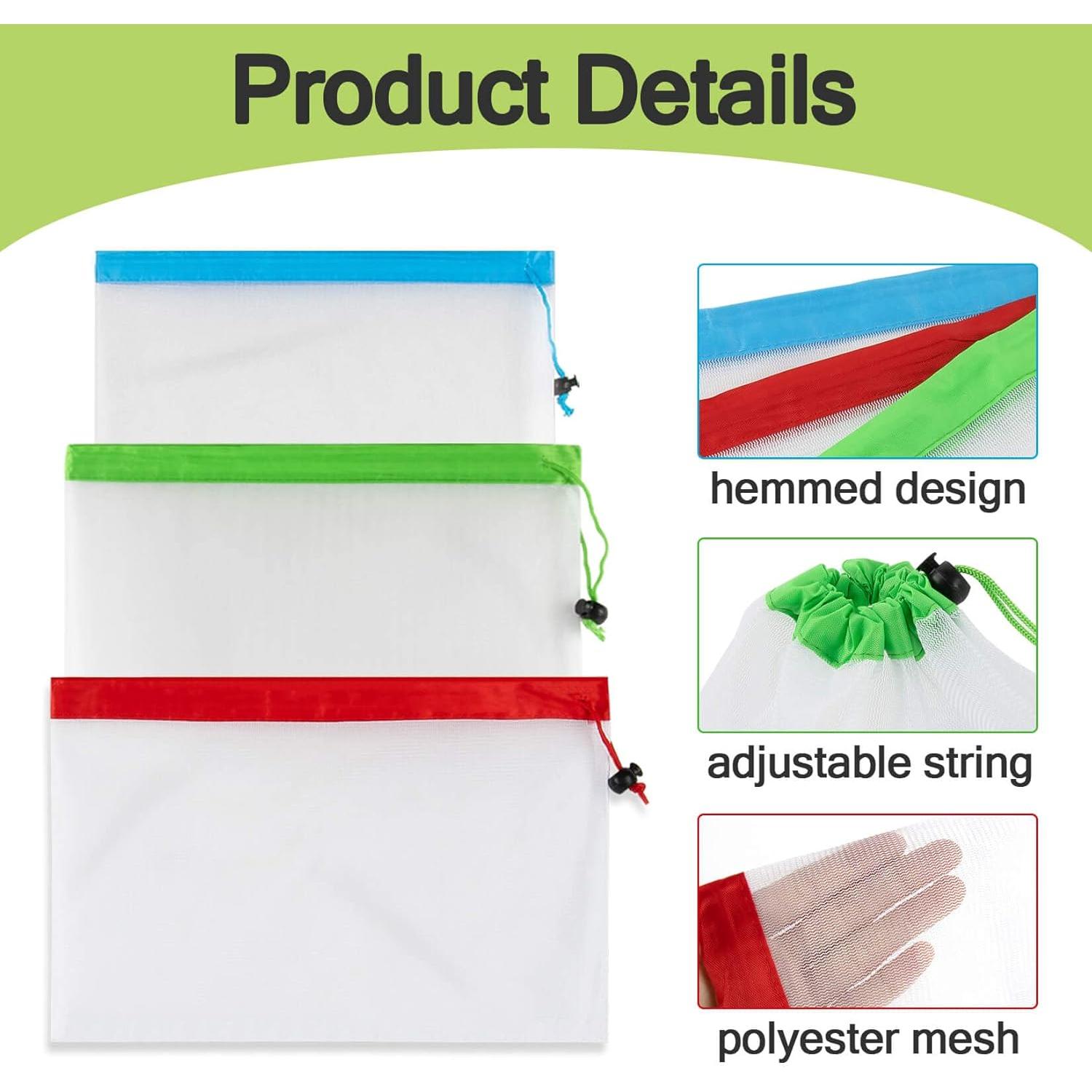 6 Bolsas Reutilizables de Malla MAQIHAN para Alimentos