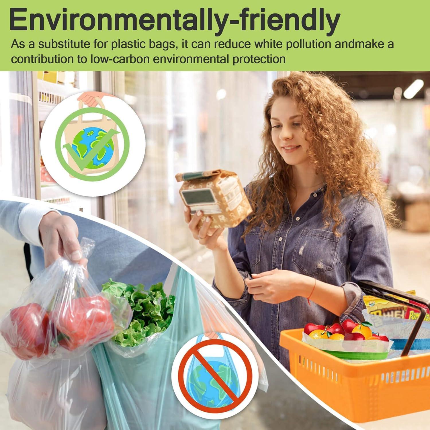 6 Bolsas Reutilizables de Malla MAQIHAN para Alimentos