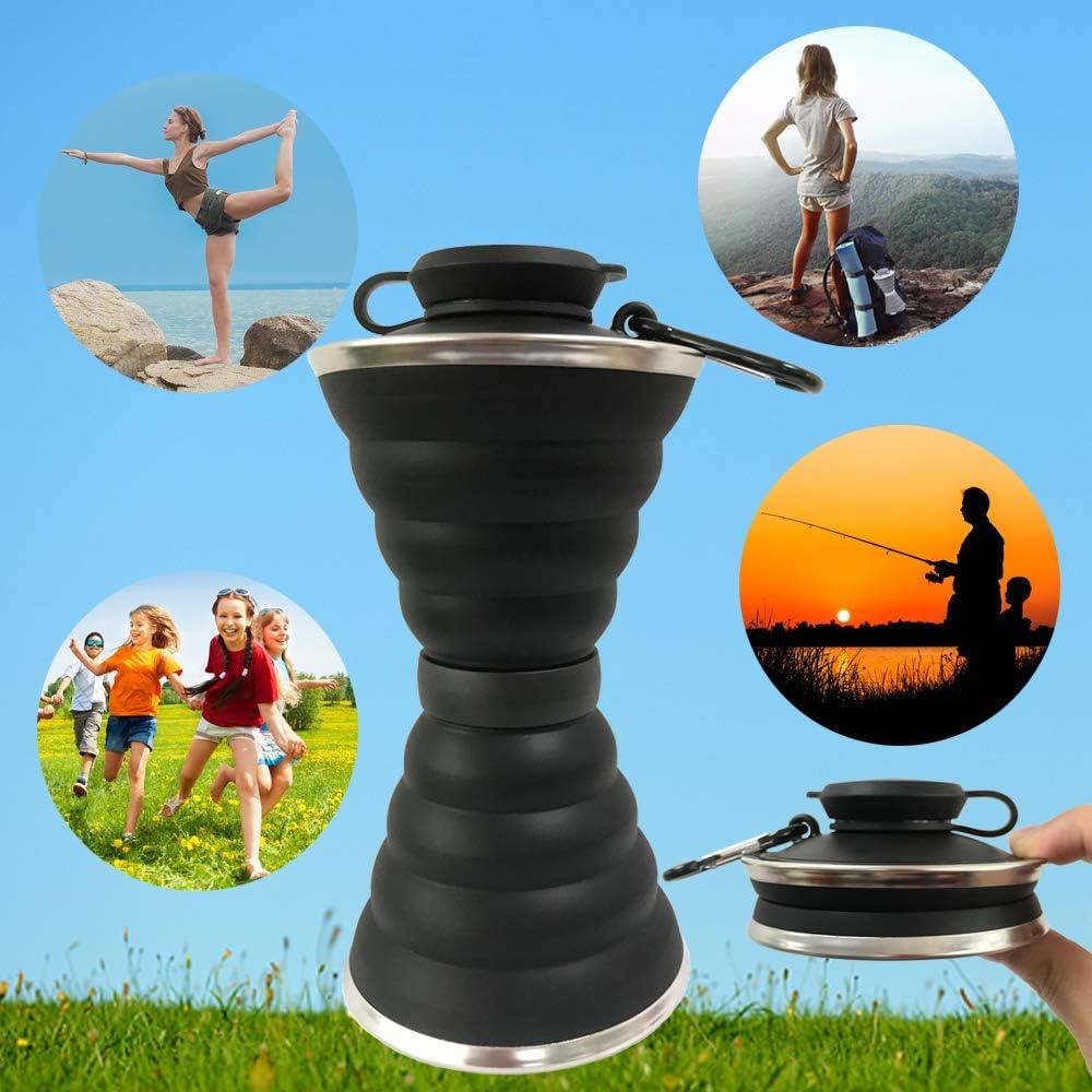 Botella de Agua Plegable SEMETOR 500ml Silicona Reutilizable