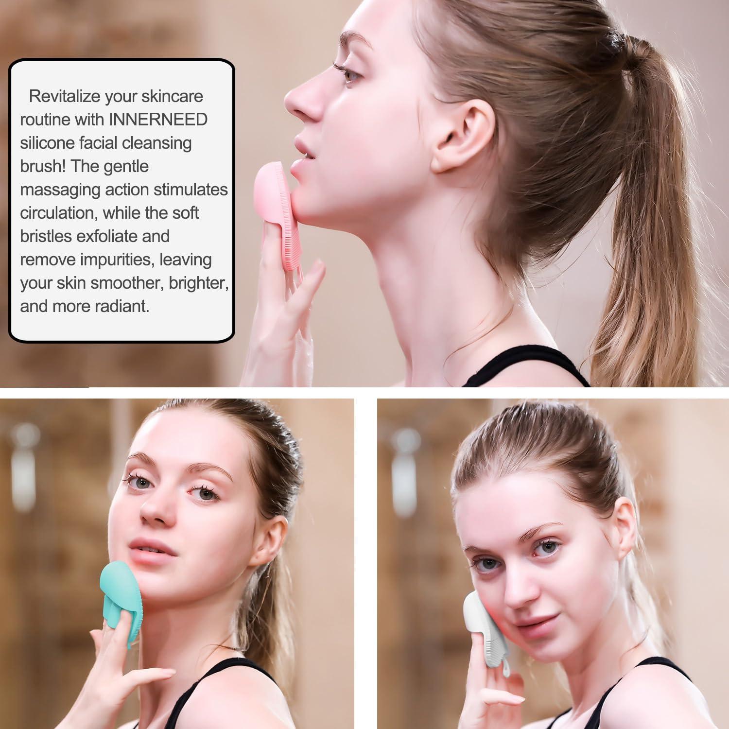 INNERNEED Juego de Cepillos Faciales de Silicona Suave - 3 Piezas