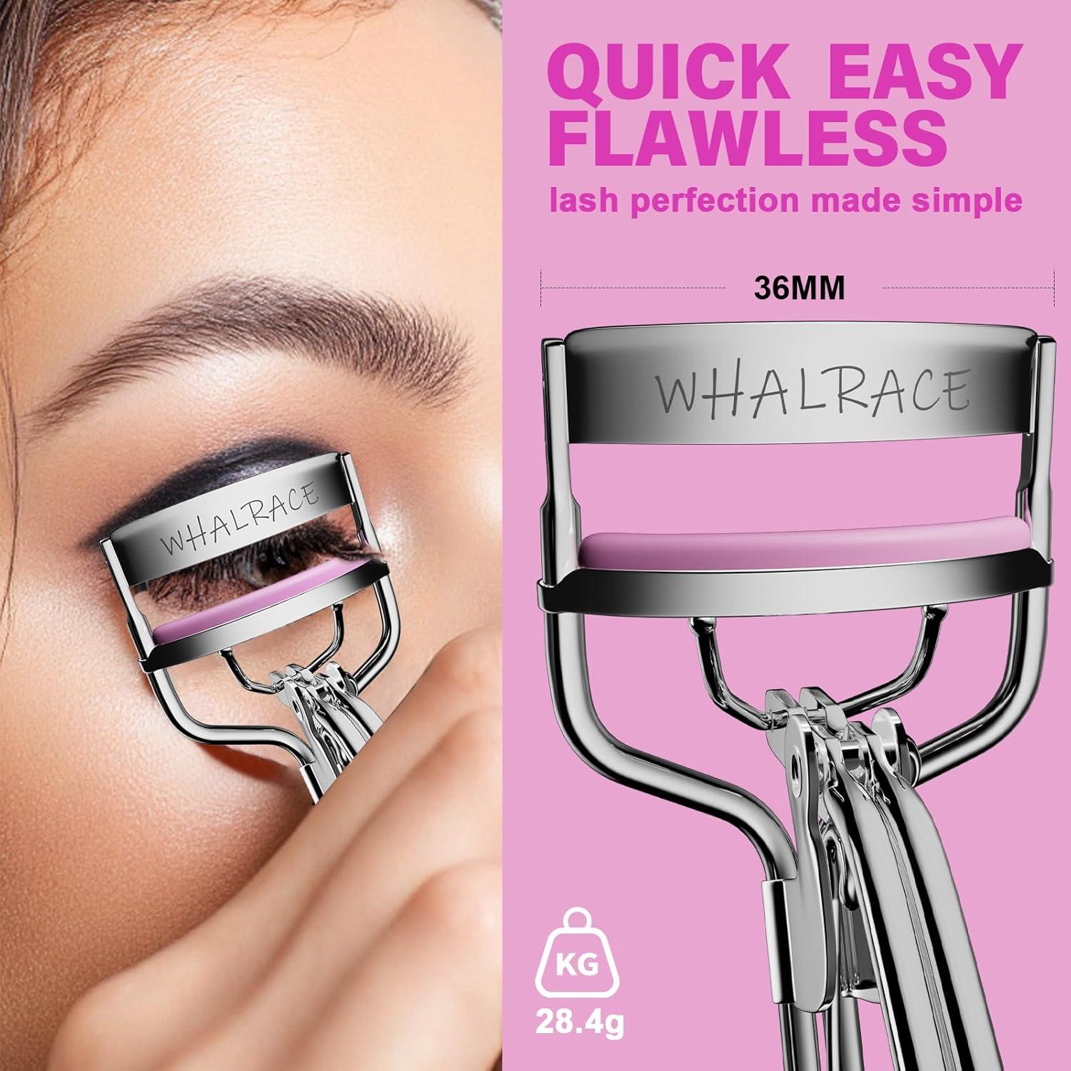 Rizador de Pestañas Whalrace con 6 Tiras de Silicona Rosa