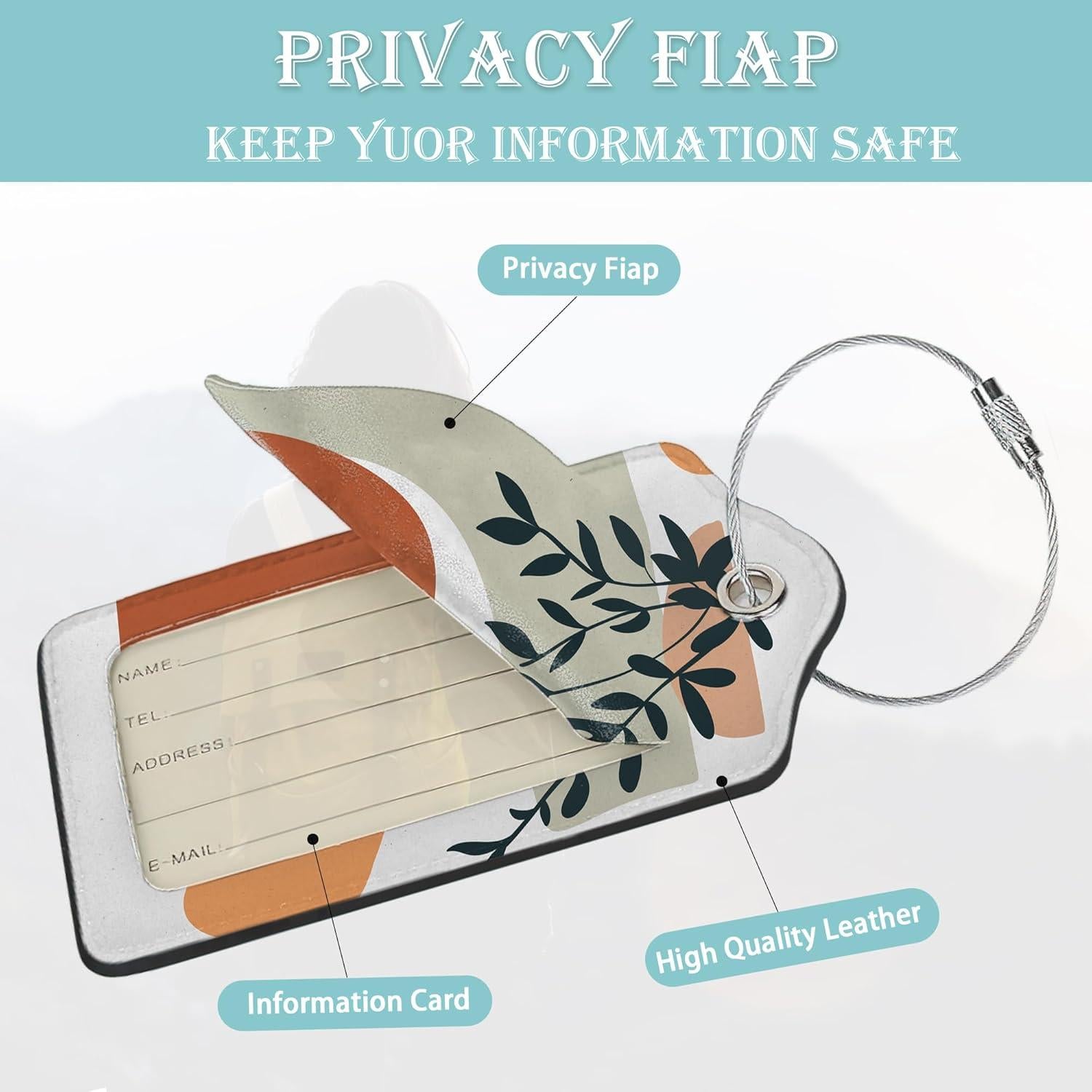 Etiquetas de Equipaje SKYDAWNY Boho Hojas de Sol 2 Piezas