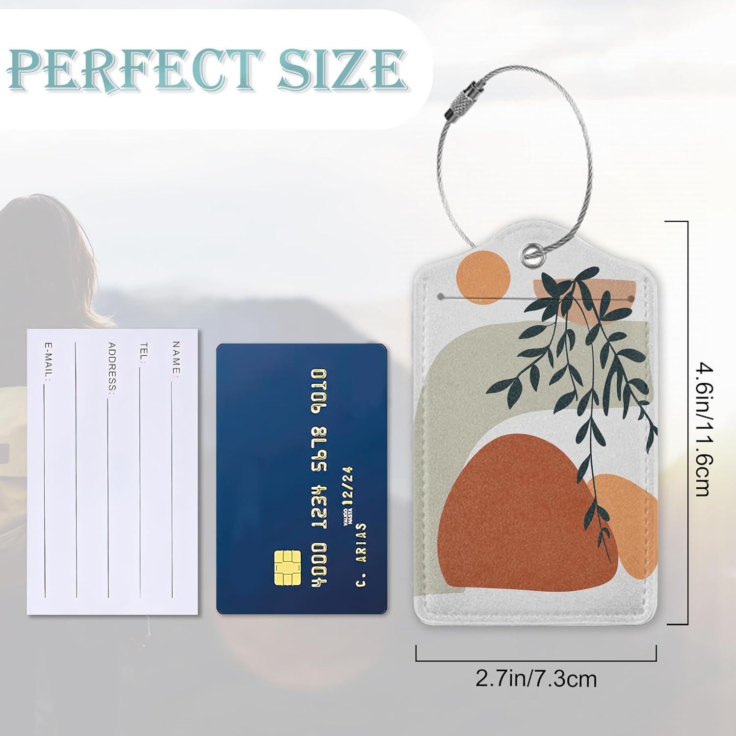 Etiquetas de Equipaje SKYDAWNY Boho Hojas de Sol 2 Piezas