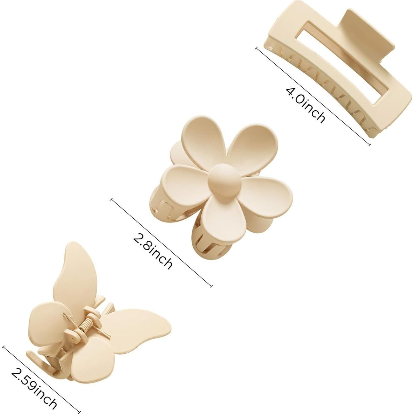 6 Clips de Garra para Cabello Sunolga - Antideslizantes y Ligeros