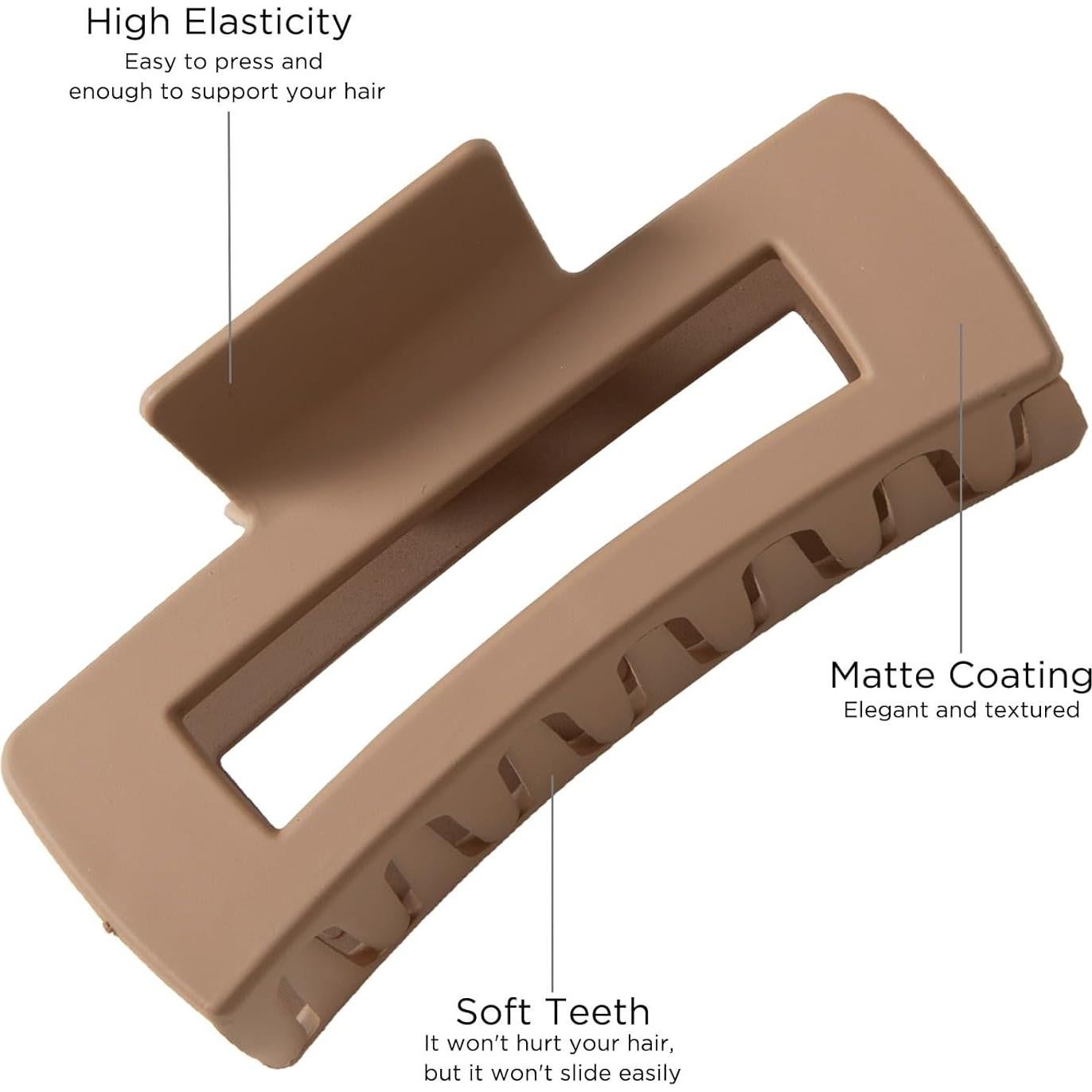 6 Clips de Garra para Cabello Sunolga - Antideslizantes y Ligeros