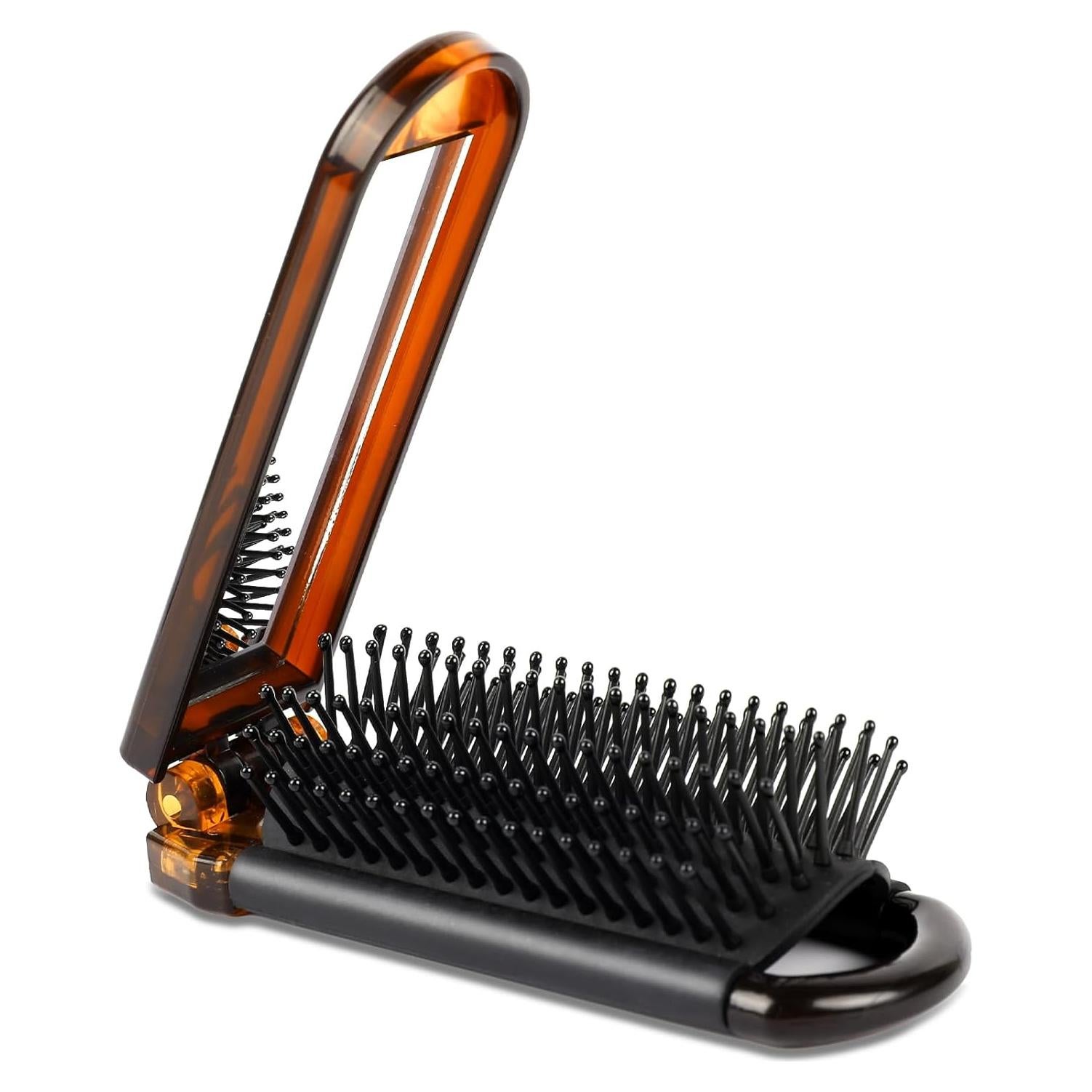 Cepillo de Pelo Plegable con Espejo Mozeat Lens Ámbar